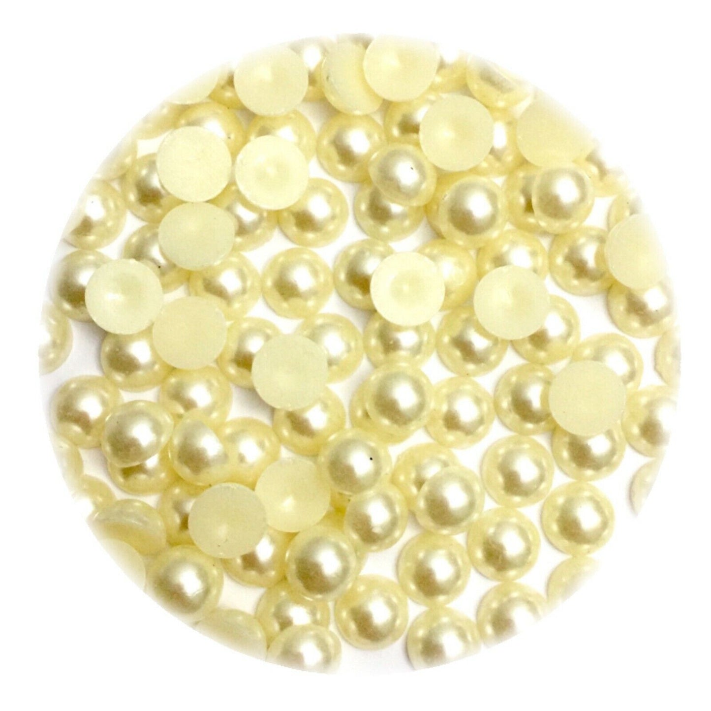 100x Half Pearl 10mm Flat-back Resin Beads - Choose Your Colour