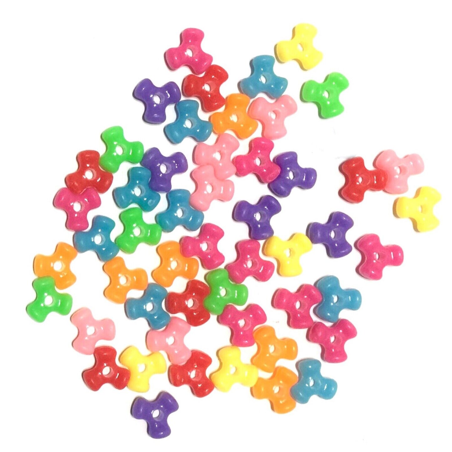 200x Mix Colour 10mm Tri-Beads for Jewellery Craft Making - Choose Your Colour