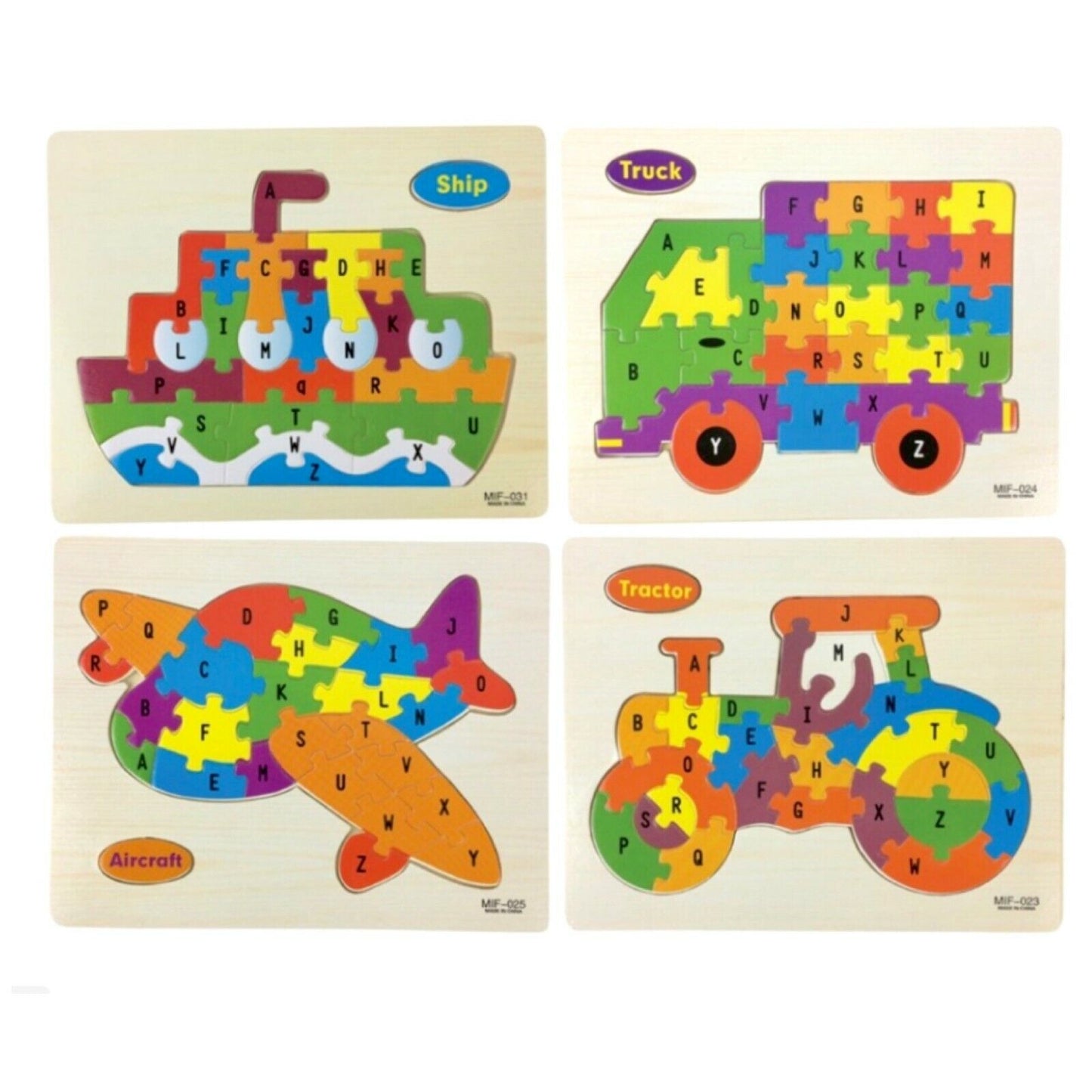 Wooden Vehicle Jigzaw Puzzle - Choose from Aeroplane, Ship, Truck or Tractor