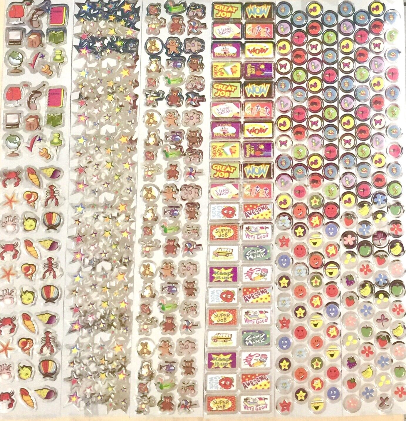 480x Assorted Mini Foil Stickers For Card Making and Paper Crafting