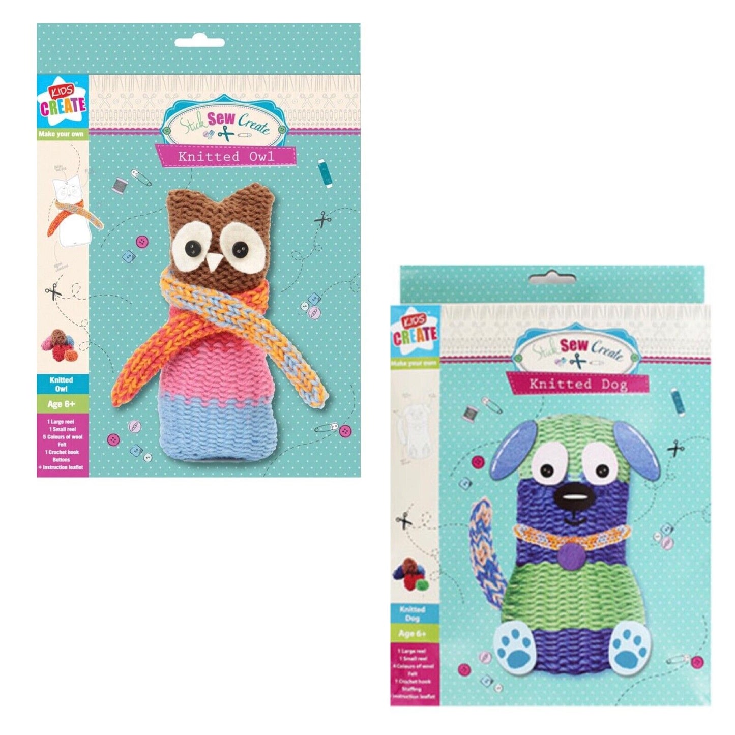 Make Your Own Knitted Owl or Dog DIY Box Kit with Reusable Circular Loom