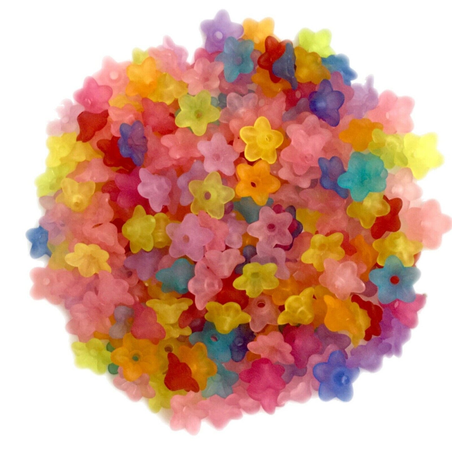 100x Frosted Acrylic Flower Bead Caps 6mm or 8mm - Choose Your Design