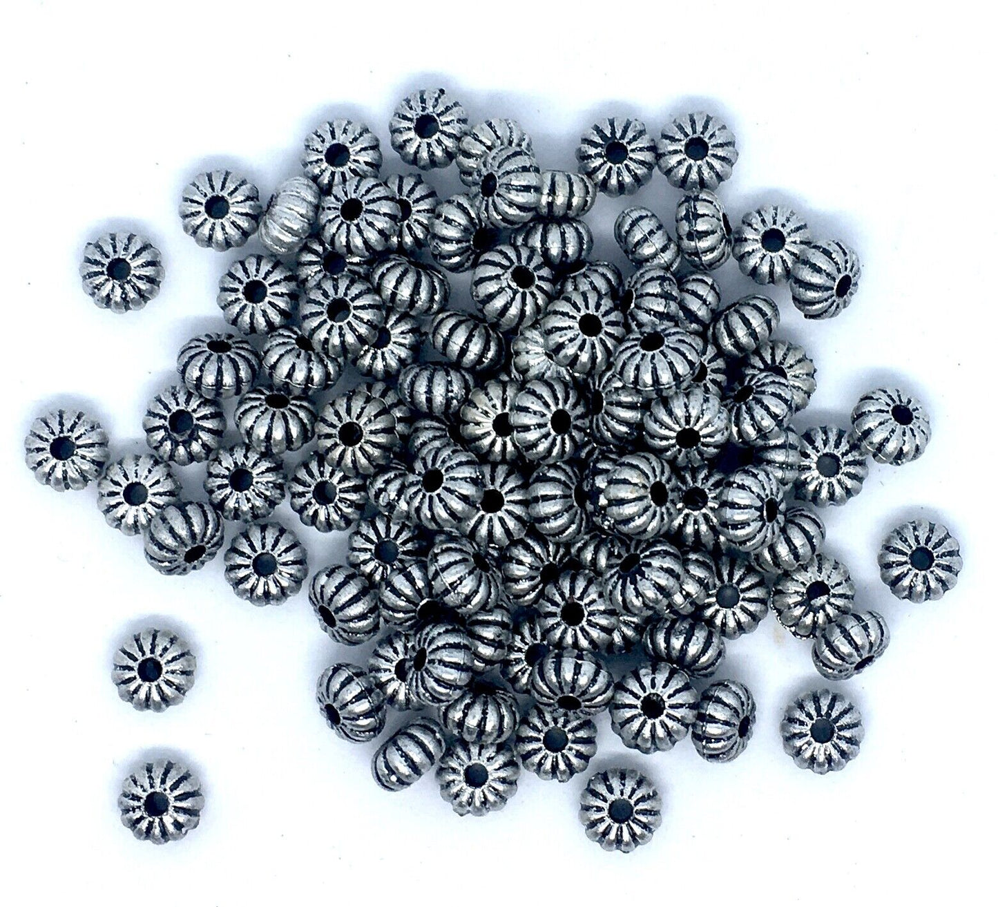 100x Antique Silver Gold Tibetan Style Acrylic Spacer Beads for Jewellery Making