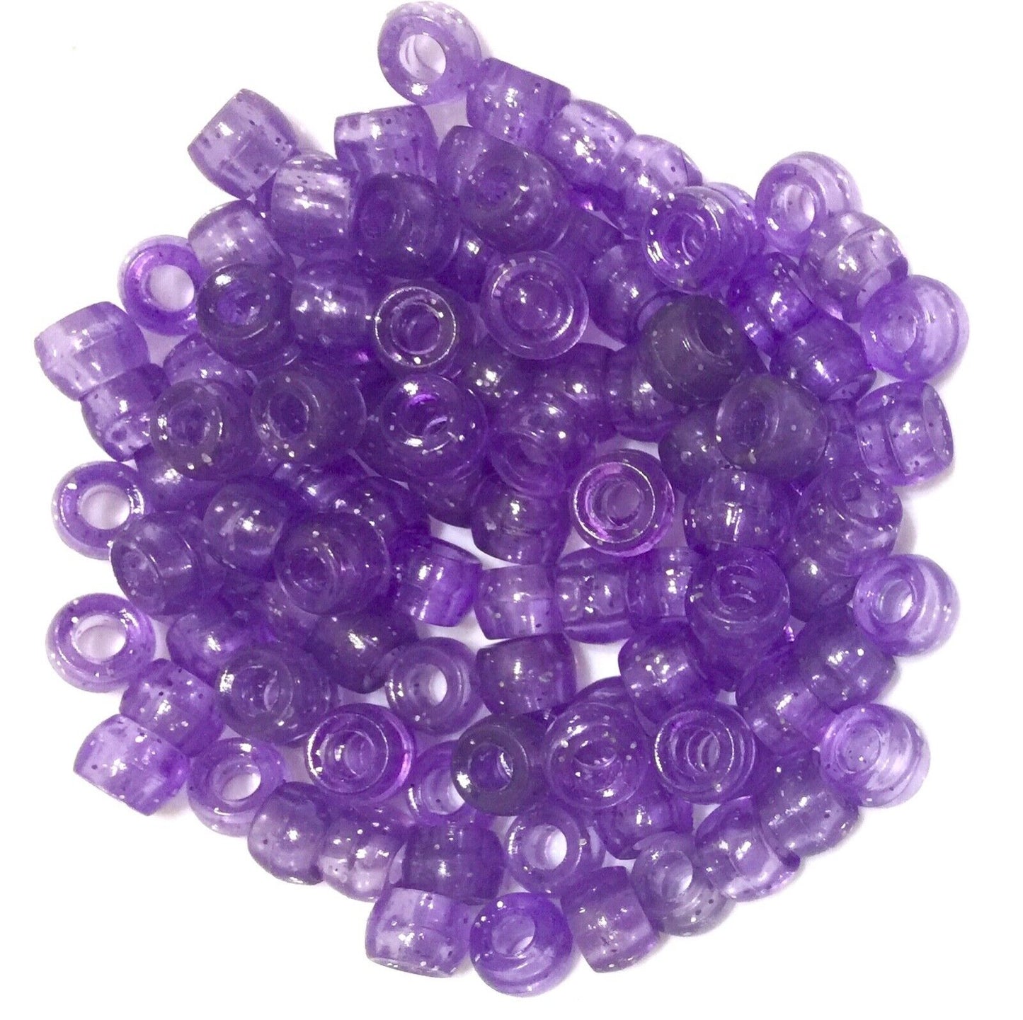 200x Mix Coloured Acrylic Pony Beads - Choose Between Glitter, Opaque, Metallic