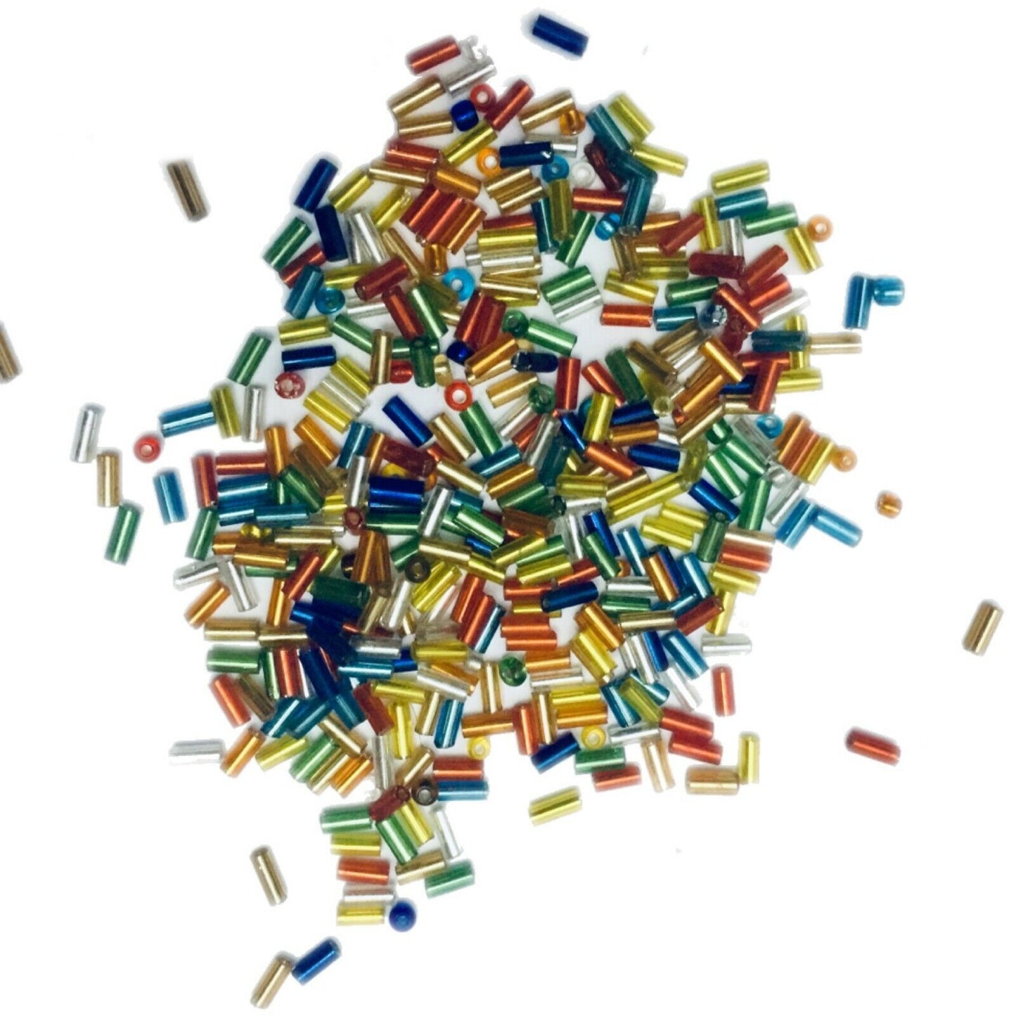 1100+ Bugle Glass 6.5-7.5mm Tube Seed Beads - Choose Your Colour