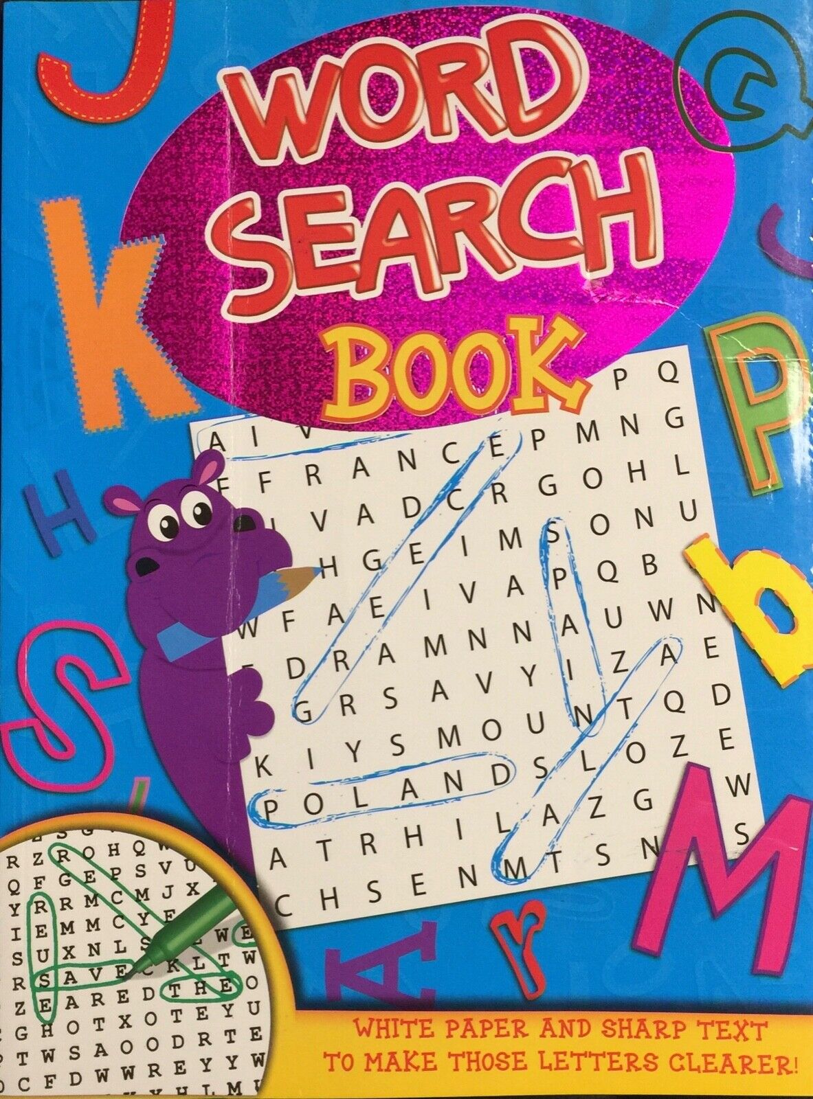 1x A4 Sharp Text 76 White Pages pages Word Search