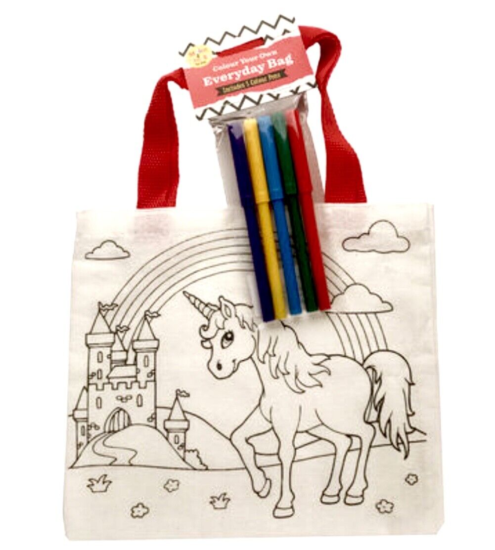 1x Colour Your Own Everyday Bag - Choose Unicorn, Dinosaur, Santa, Easter Bunny