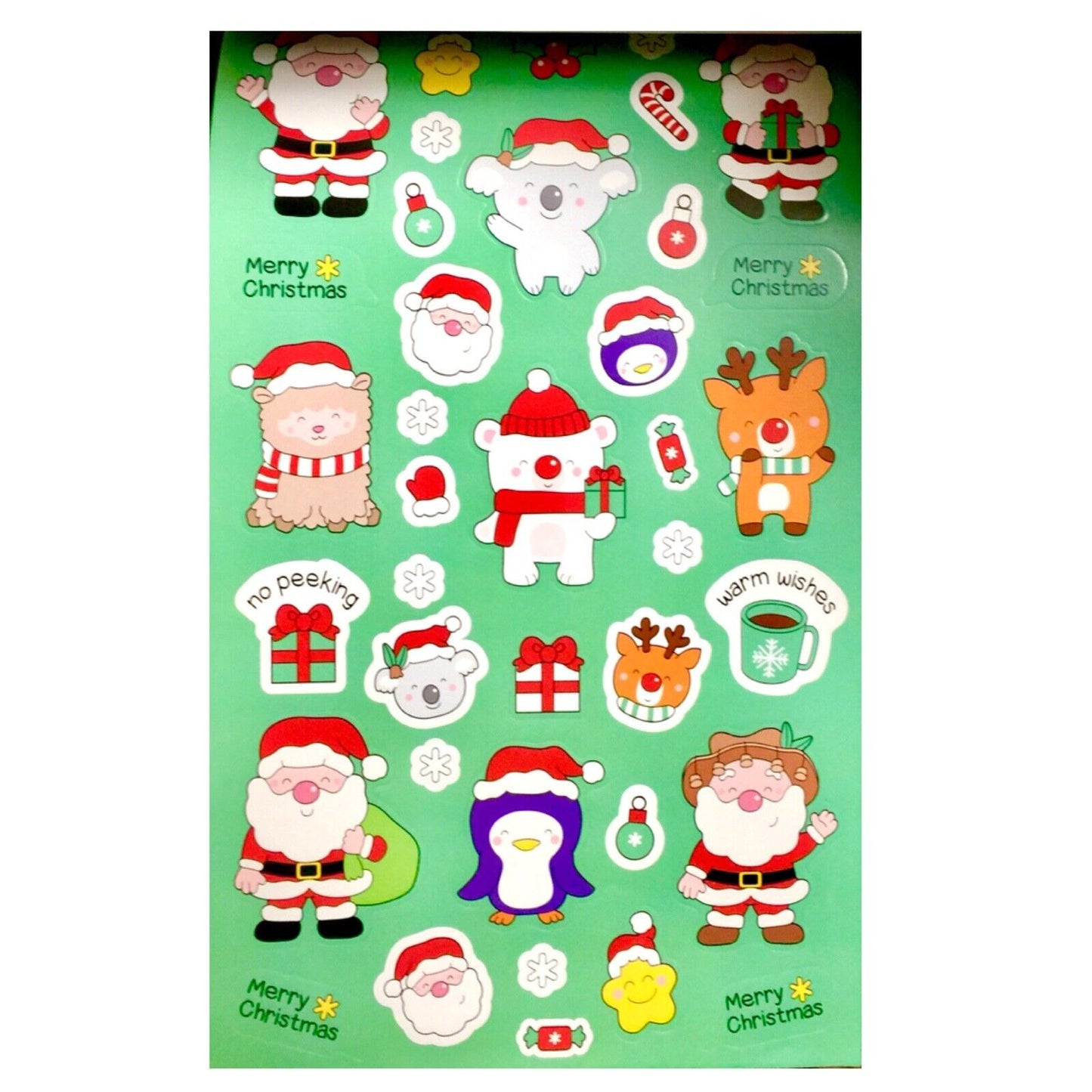 6x Sheet Christmas Holiday Die-Cut Sticker Book - Choose Your Design