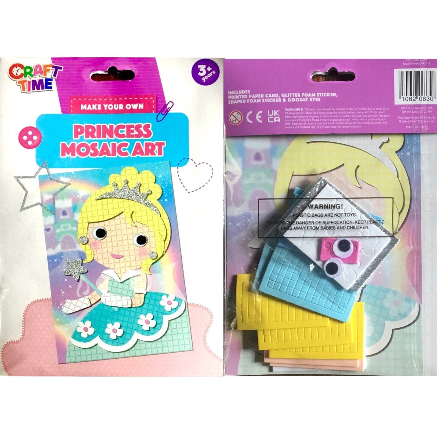 1x Craft Time Sticker Mosaic Picture Craft Kit - Choose Your Design