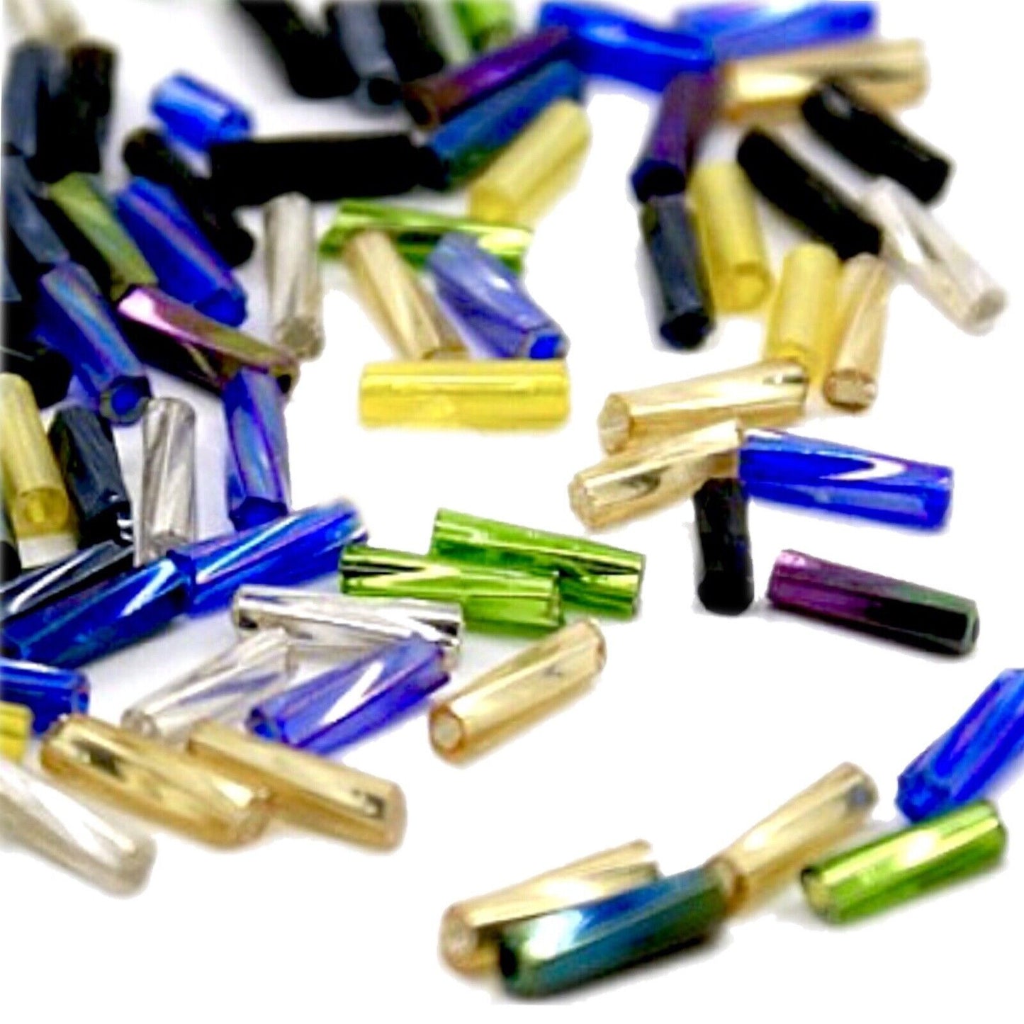 650+ Twisted Spiral 6mm Bugle Tube Glass Seed Beads - Pick Your Colour