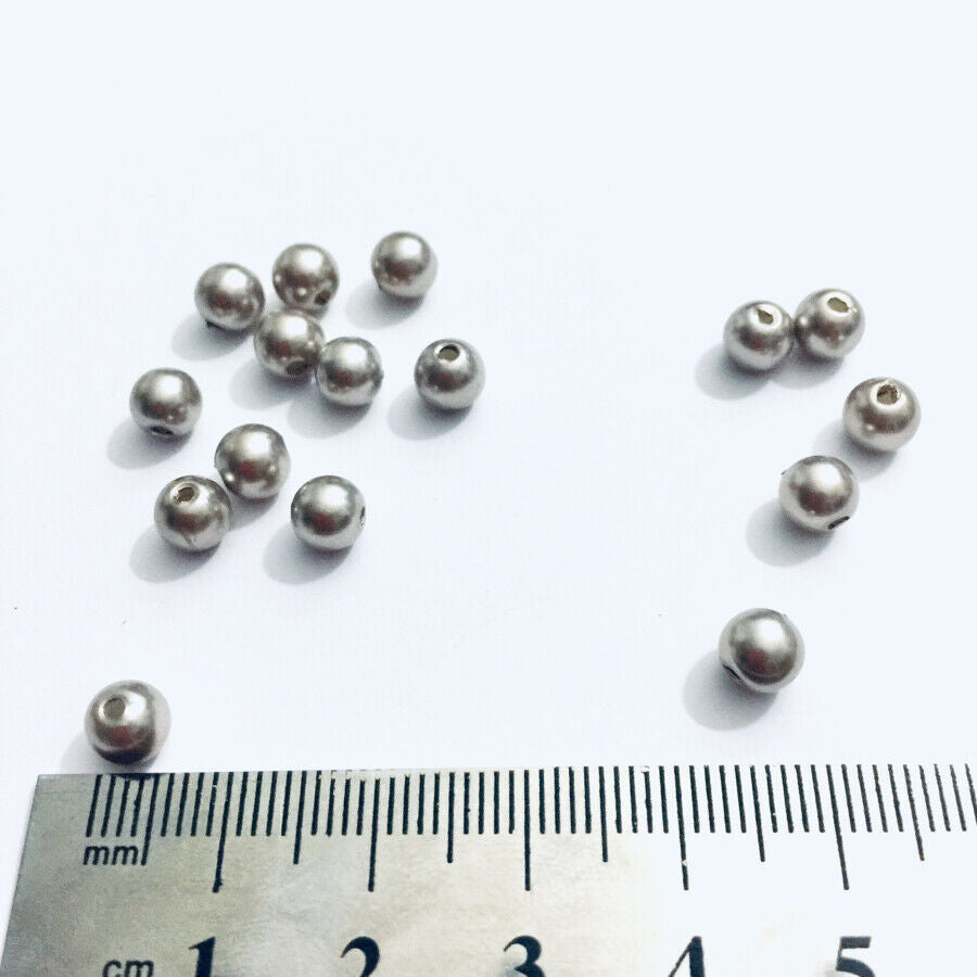 200x Silver or Gunmetal 6mm Acrylic Spacer Beads 12x7mm