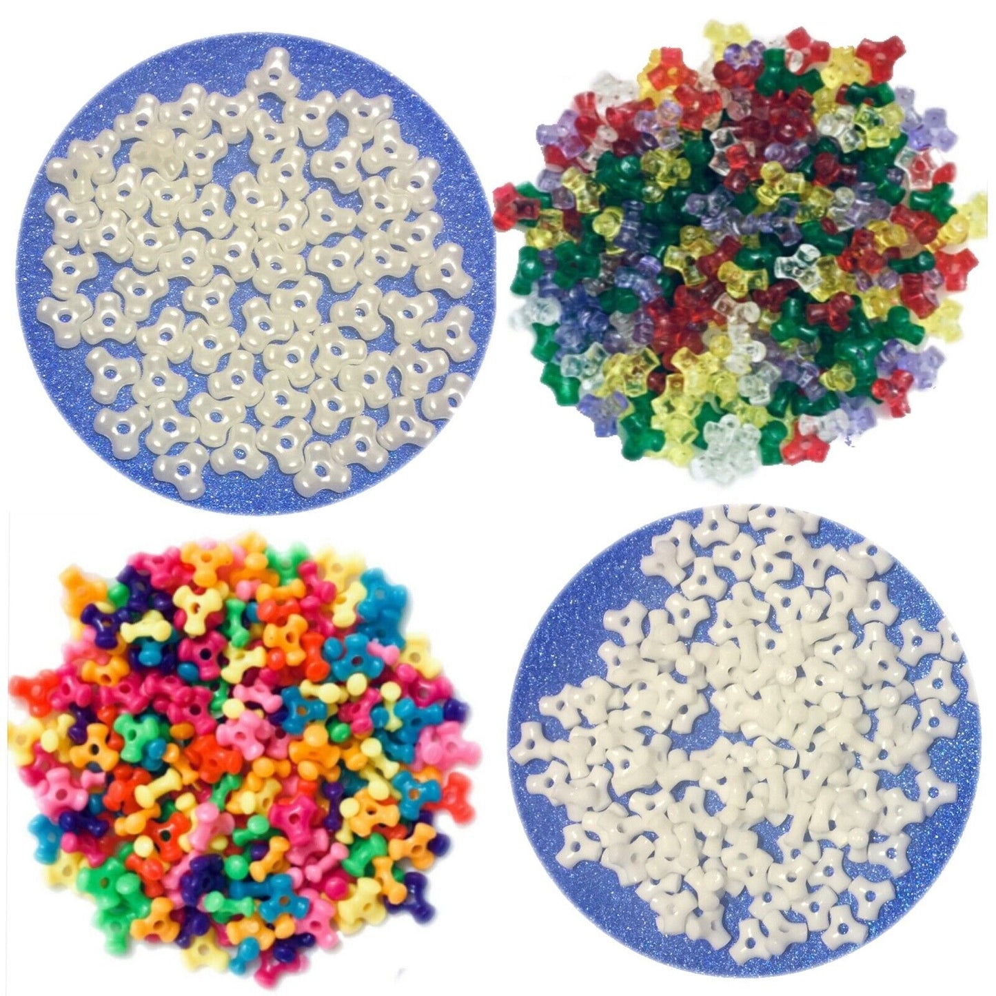 200x Mix Coloured 10MM Tri Beads - Pick Your Colour