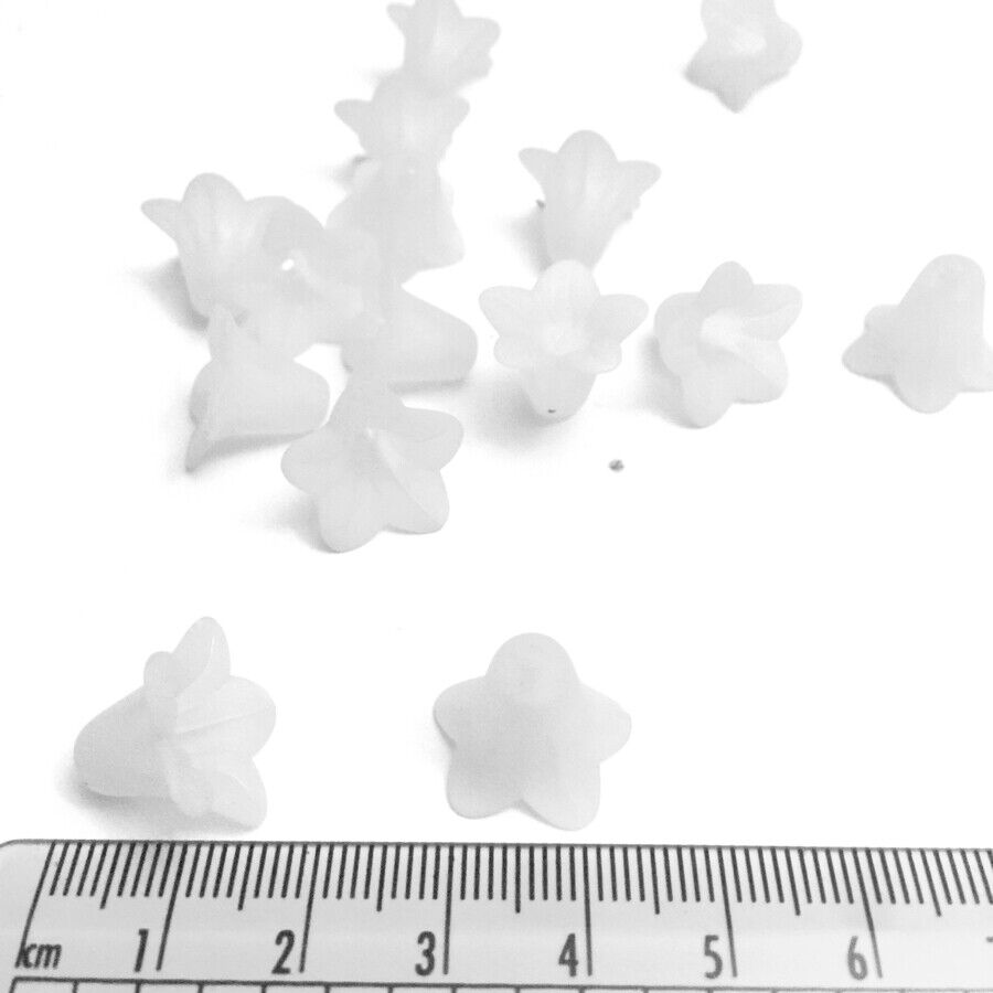 30x Large Frosted or Opaque Acrylic Flower Bead Caps 17x12mm - Pick Your Colour