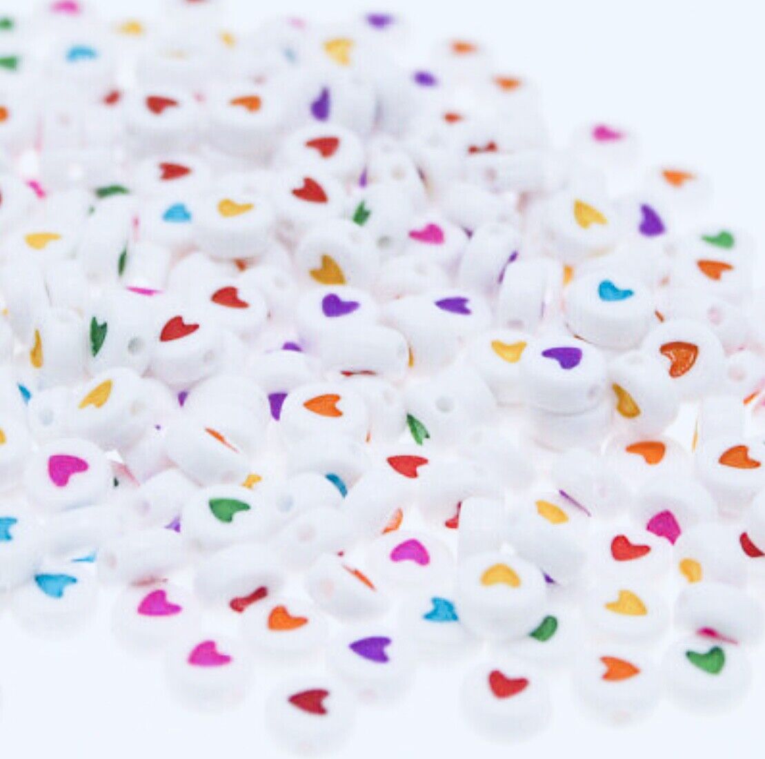 200x English Letter 6mm-7mm Flat Round Beads for Jewellery Making