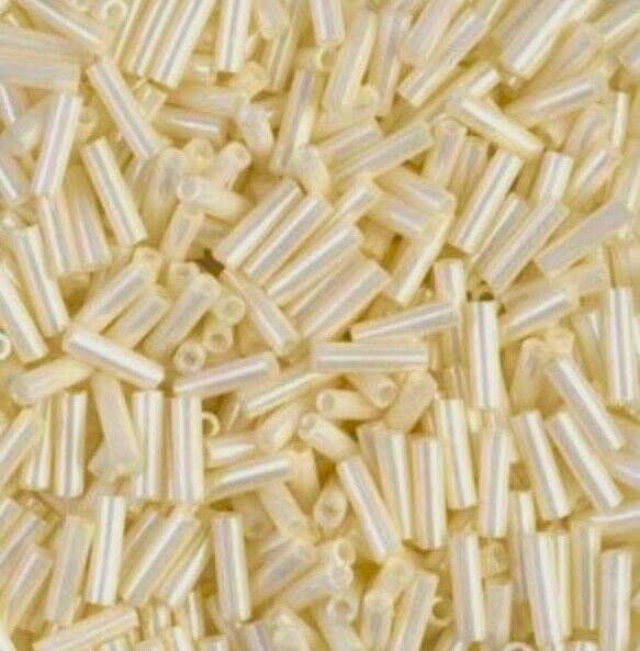 1400+ Bugle Glass Tube 6.5-7.5mm Seed Beads - Choose Your Colour
