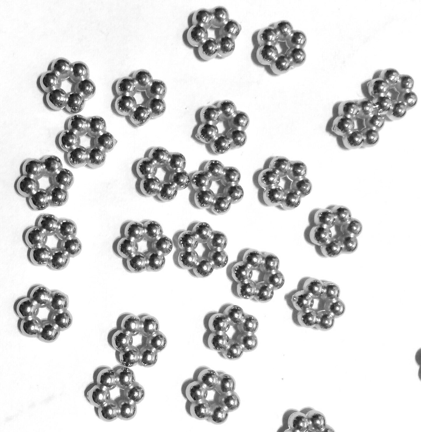 200x Silver or Gunmetal 9mm Acrylic Spacer Beads