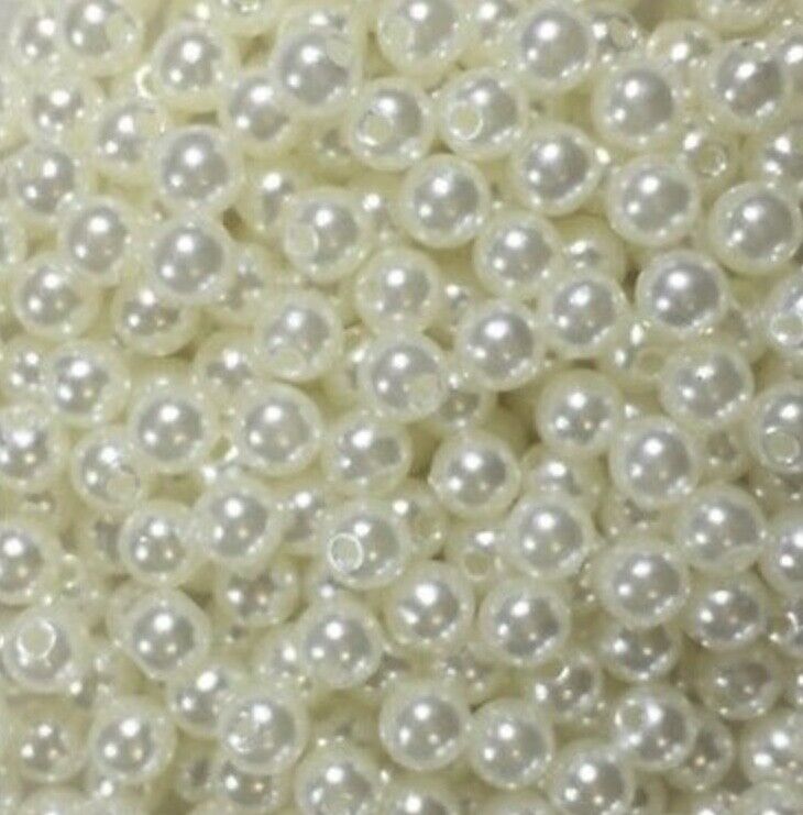 1000x Tiny 3mm Acrylic Faux Pearl Beads for Jewellery Making - Pick Your Colour