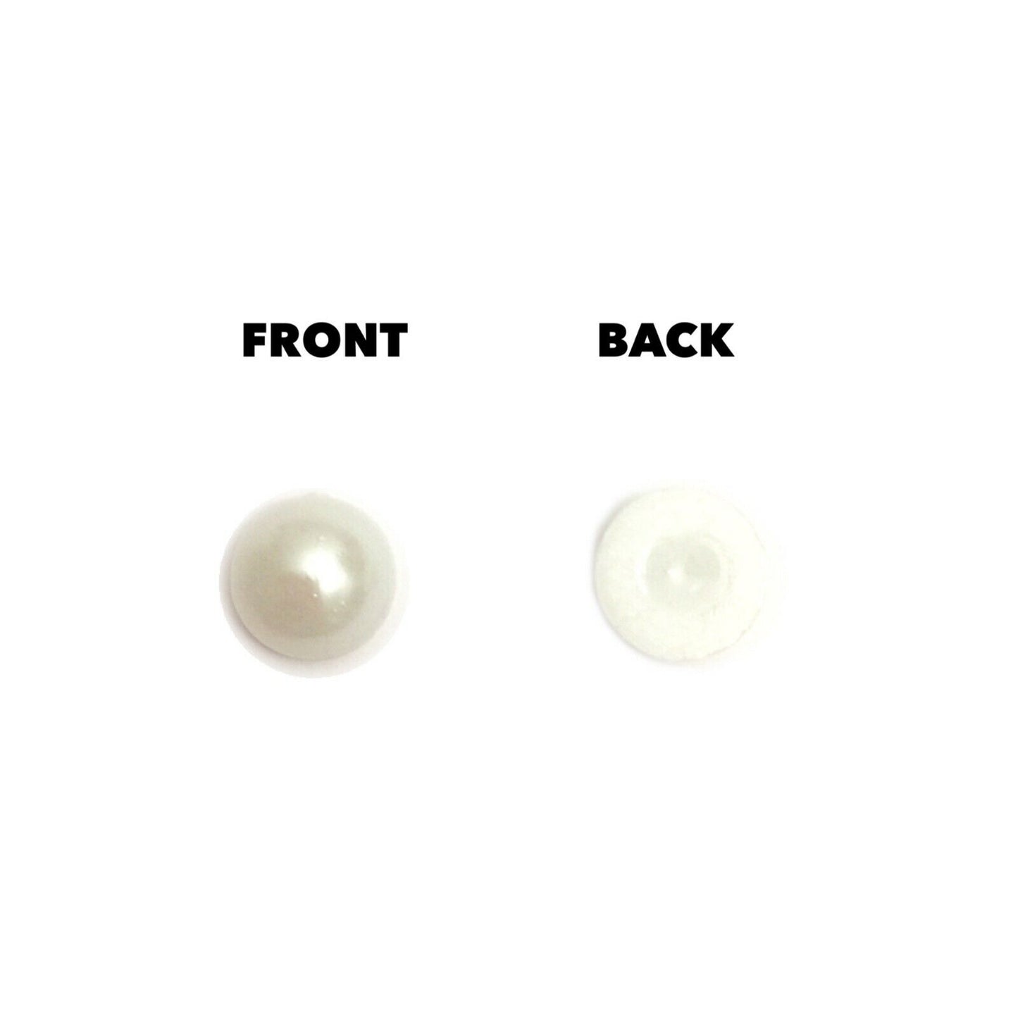 100x Half Pearl 10mm Flat-back Resin Beads - Choose Your Colour