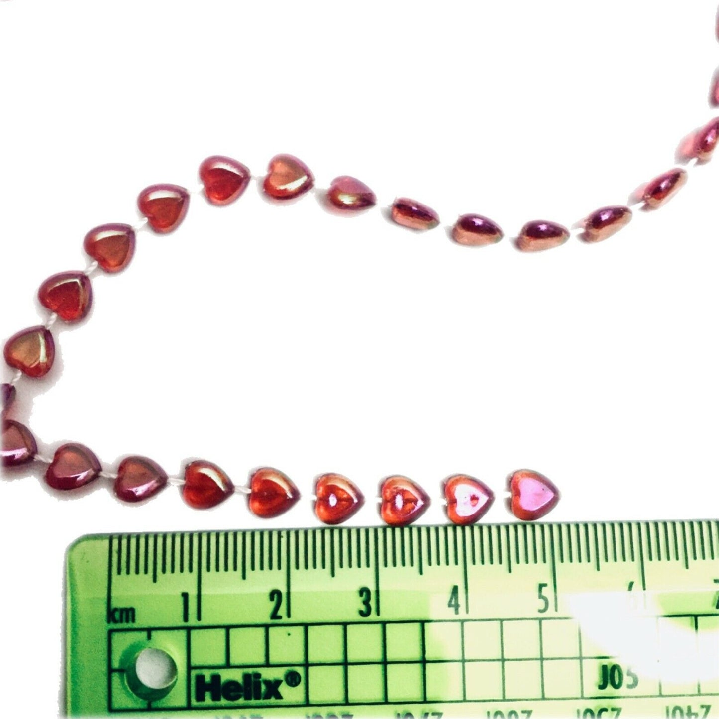 2x yards 6mm Strung Acrylic Mini Heart Beads Trimmings - 2 Colours to Pick