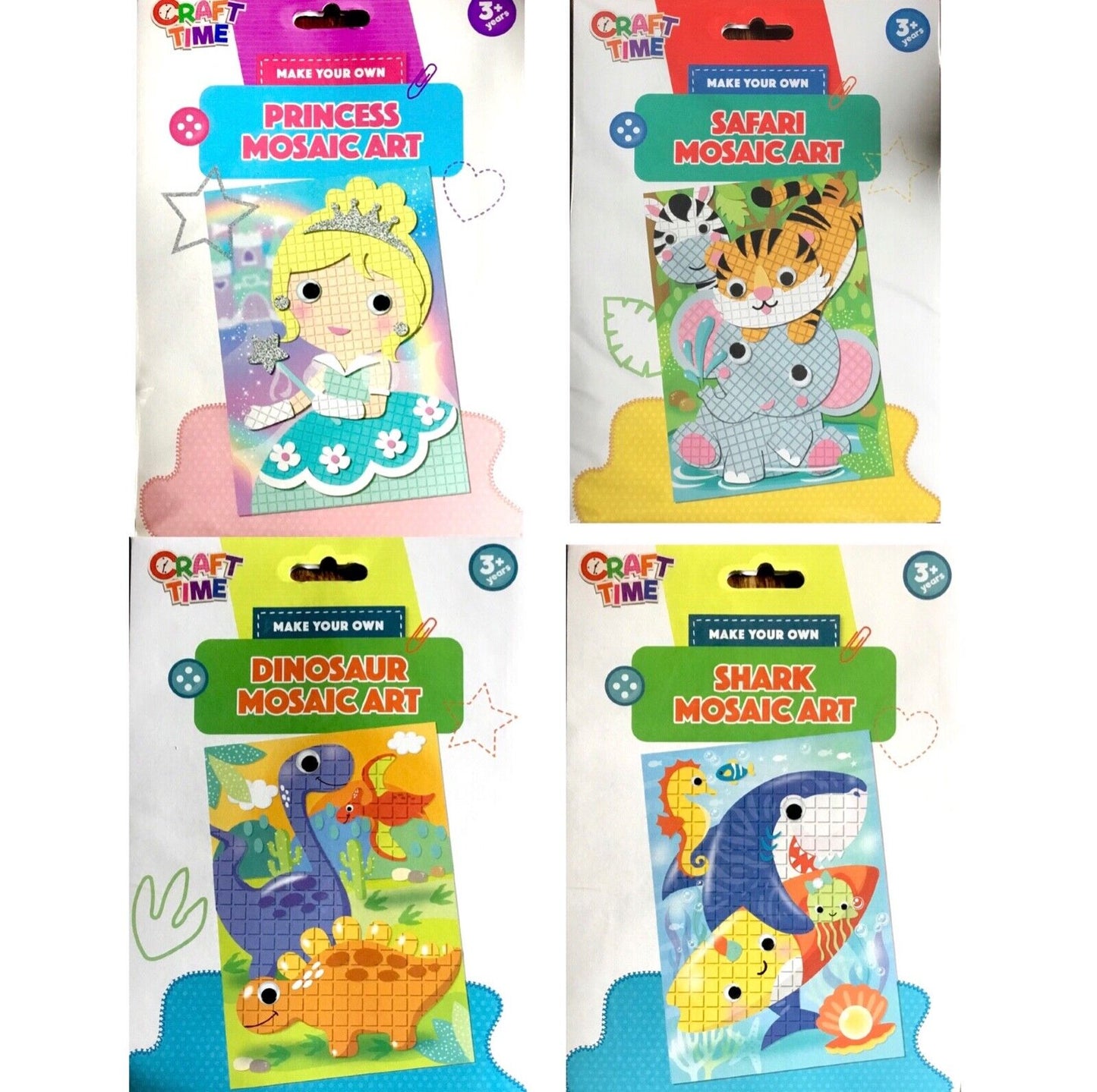 1x Craft Time Sticker Mosaic Picture Craft Kit - Choose Your Design