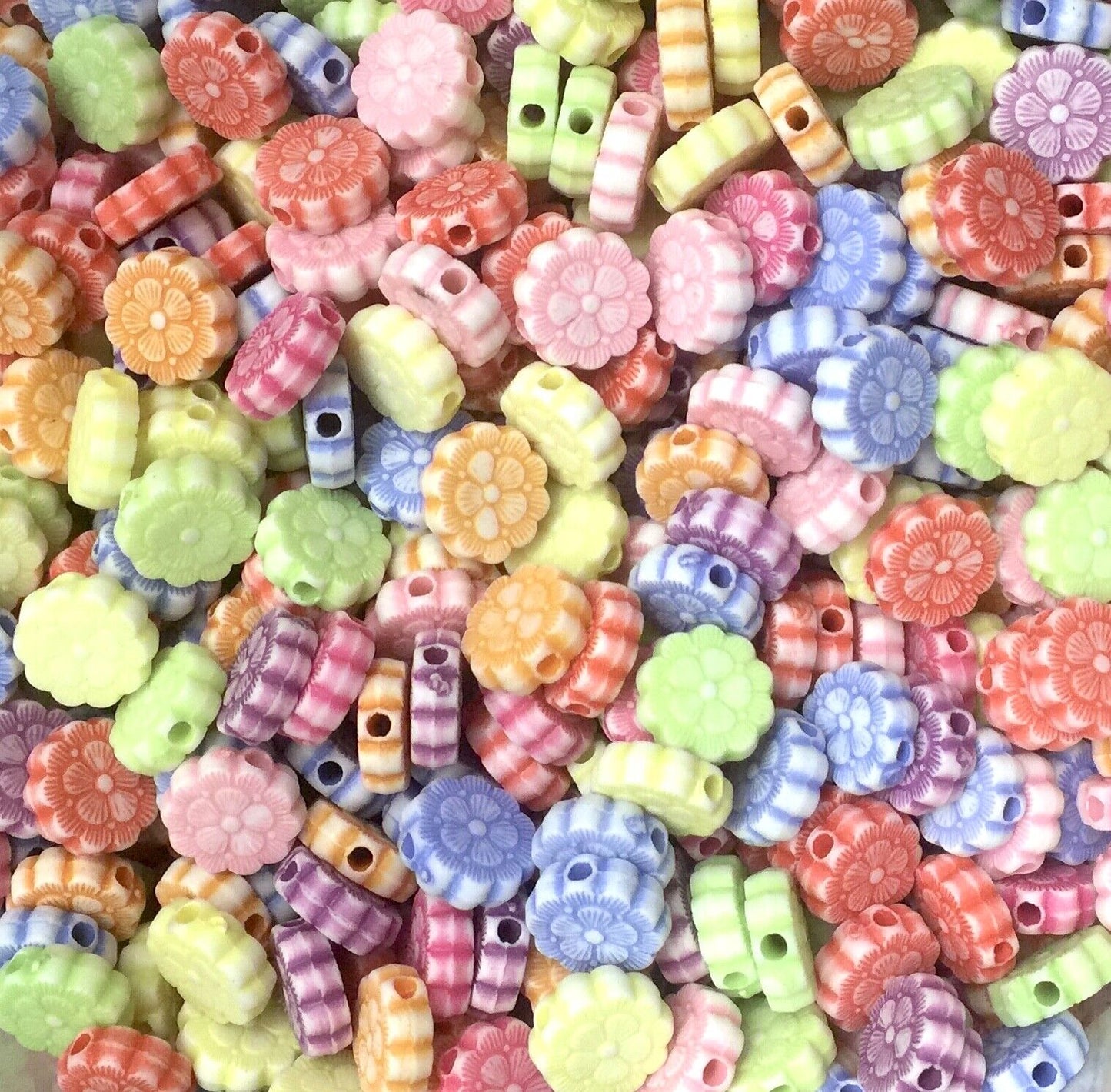 100 pcs Flowers and Butterfly Acrylic Charm and Beads - Pick Your Design