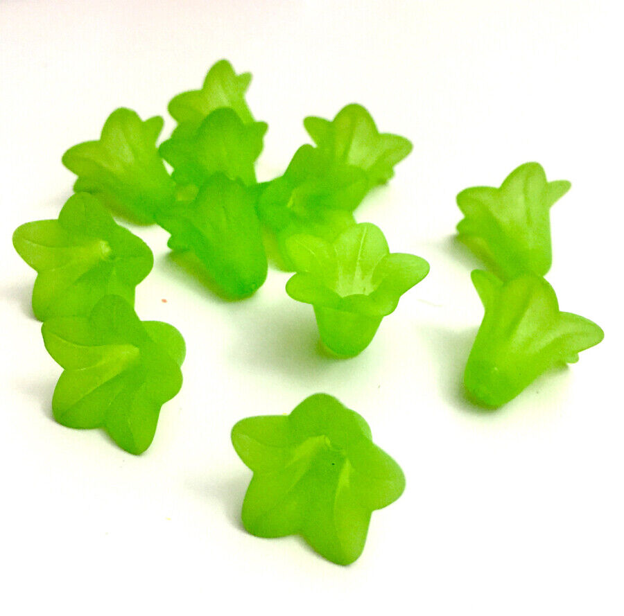 30x Large Frosted or Opaque Acrylic Flower Bead Caps 17x12mm - Pick Your Colour