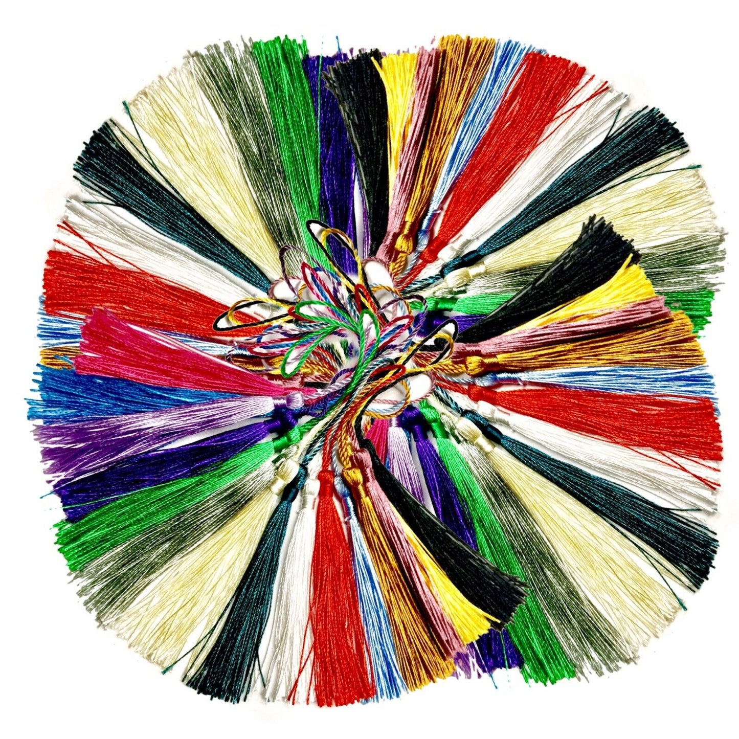 10x Satin Feel Colourful 13cm Tassels for Jewellery or Craft Making