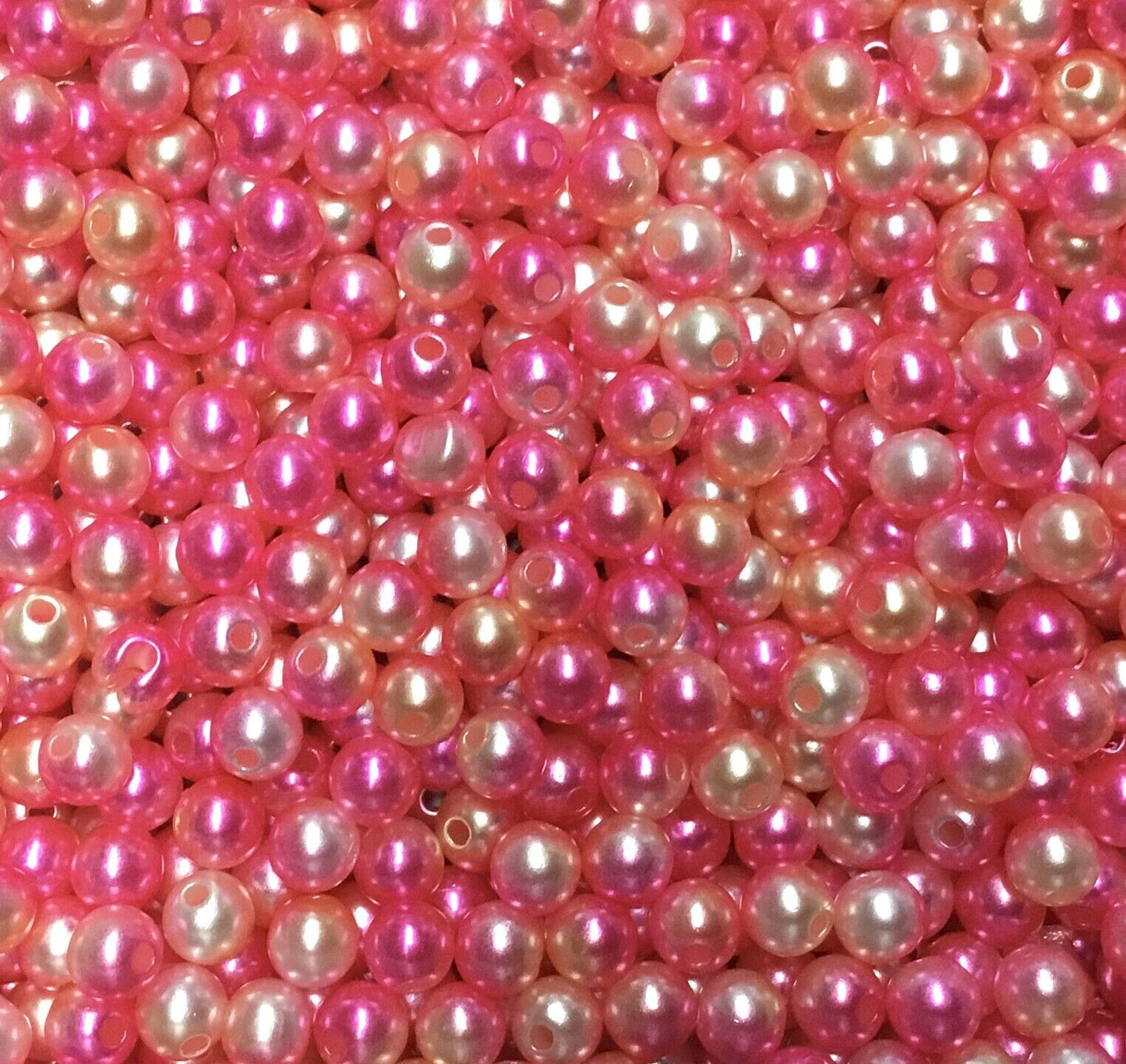 150x 6mm Rainbow Mermaid Faux Pearl Beads for Jewellery Craft Making