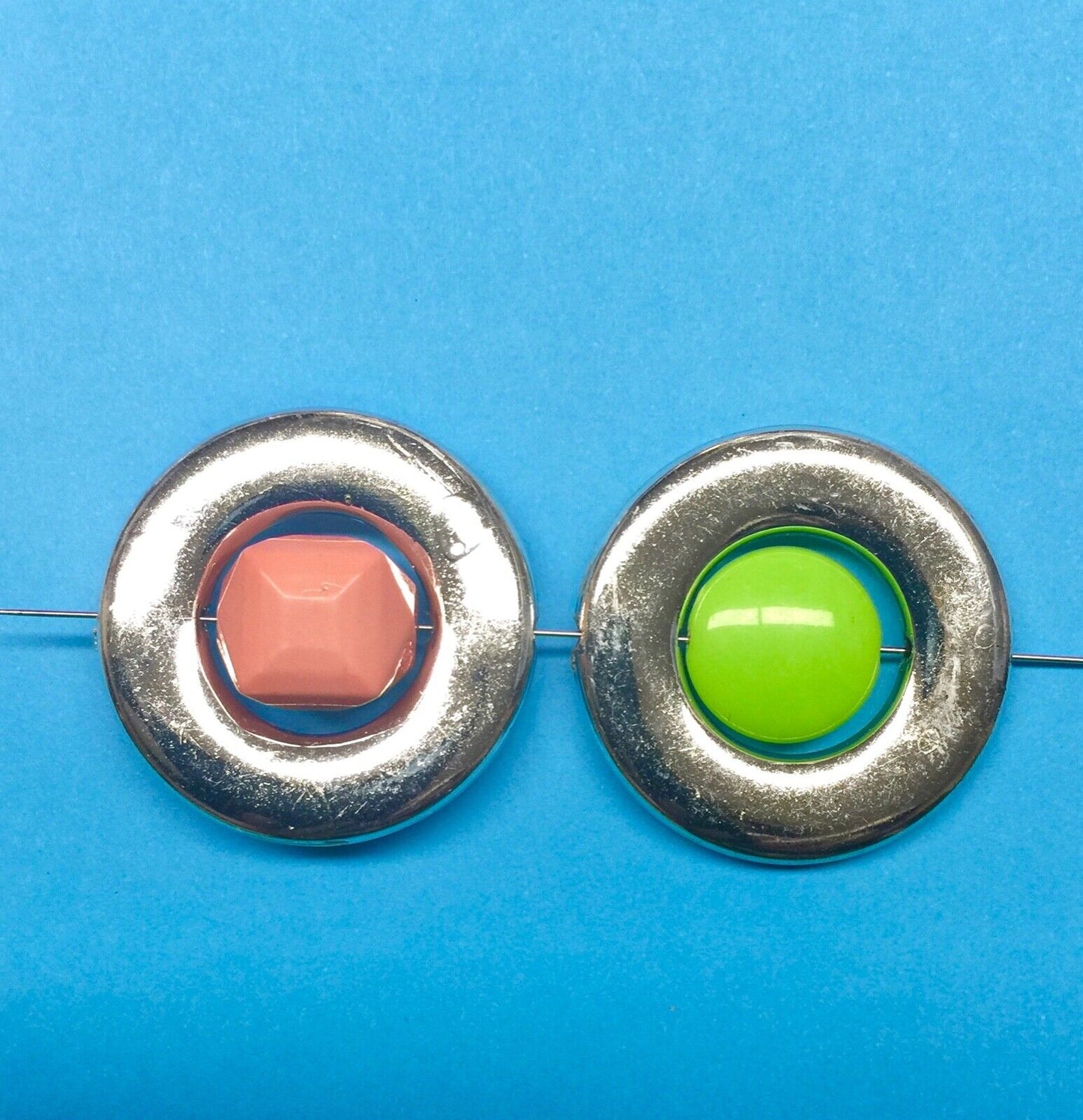10x Acrylic 30mm Circle Ring Bead Frames (Fits 15mm Beads) - Gold or Silver