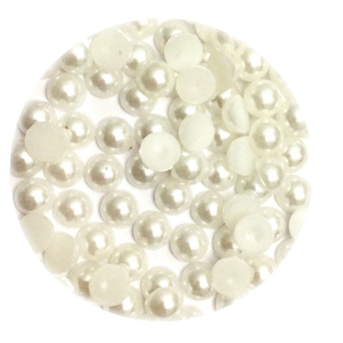 100x Half Pearl 10mm Flat-back Resin Beads - Choose Your Colour
