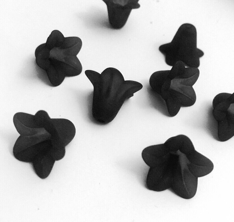 30x Large Frosted or Opaque Acrylic Flower Bead Caps 17x12mm - Pick Your Colour