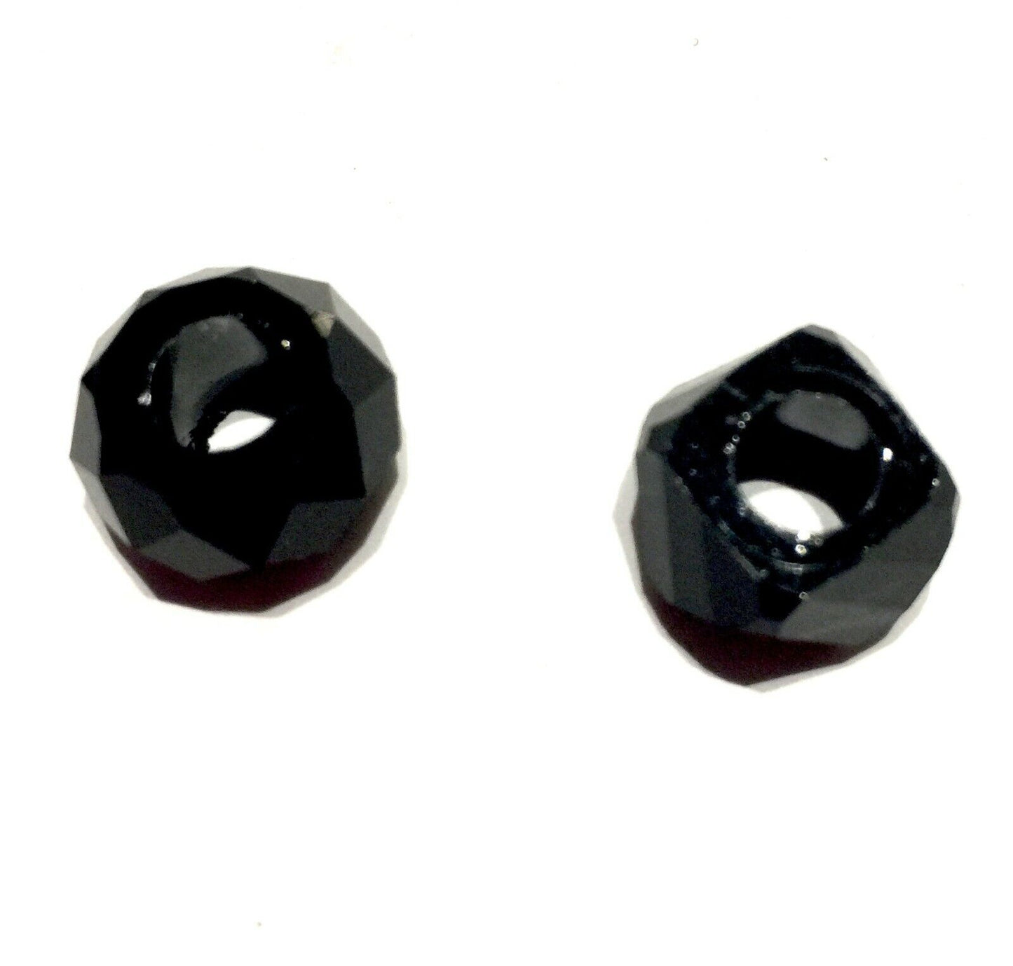 25x Large Hole Faceted 8MMx13mm Acrylic Beads for Jewellery Making