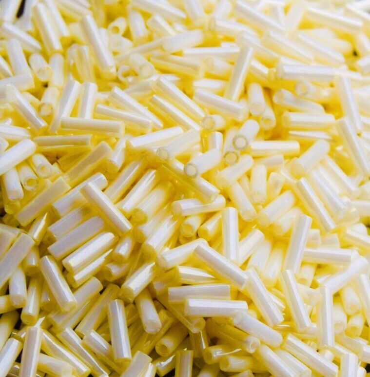 1400+ Bugle Glass Tube 6.5-7.5mm Seed Beads - Choose Your Colour