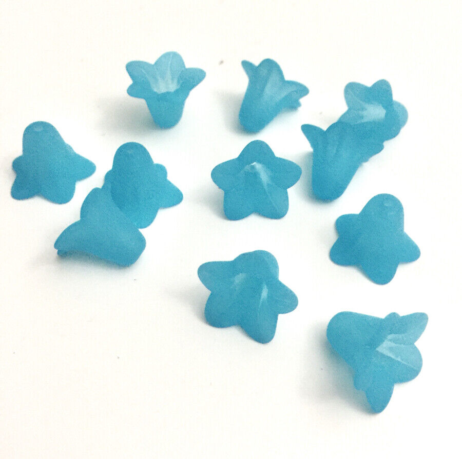 30x Large Frosted or Opaque Acrylic Flower Bead Caps 17x12mm - Pick Your Colour