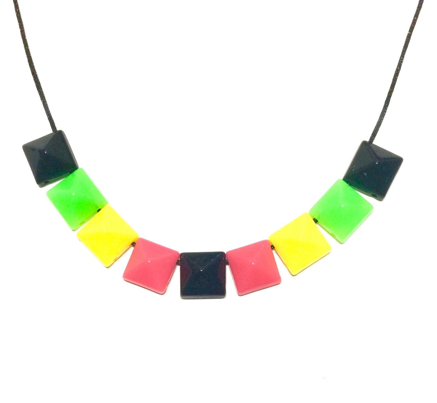 100x Pyramid 10x10mm 2 Hole Flat Back Acrylic Beads for Crafting -Pick Ur Colour
