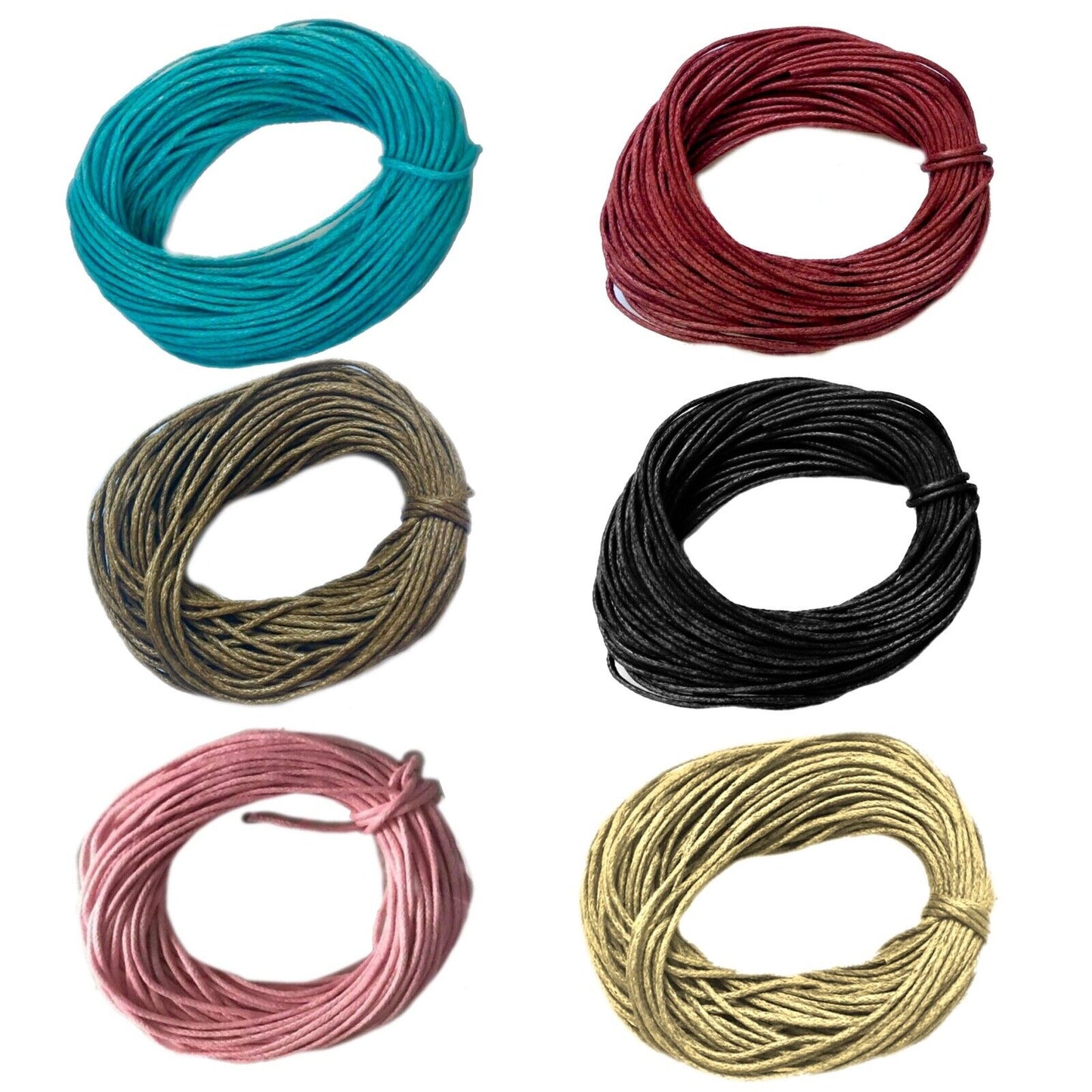 20x Meter Waxed Cotton1mm Shamballa Jewellery Cord - Pick your colour