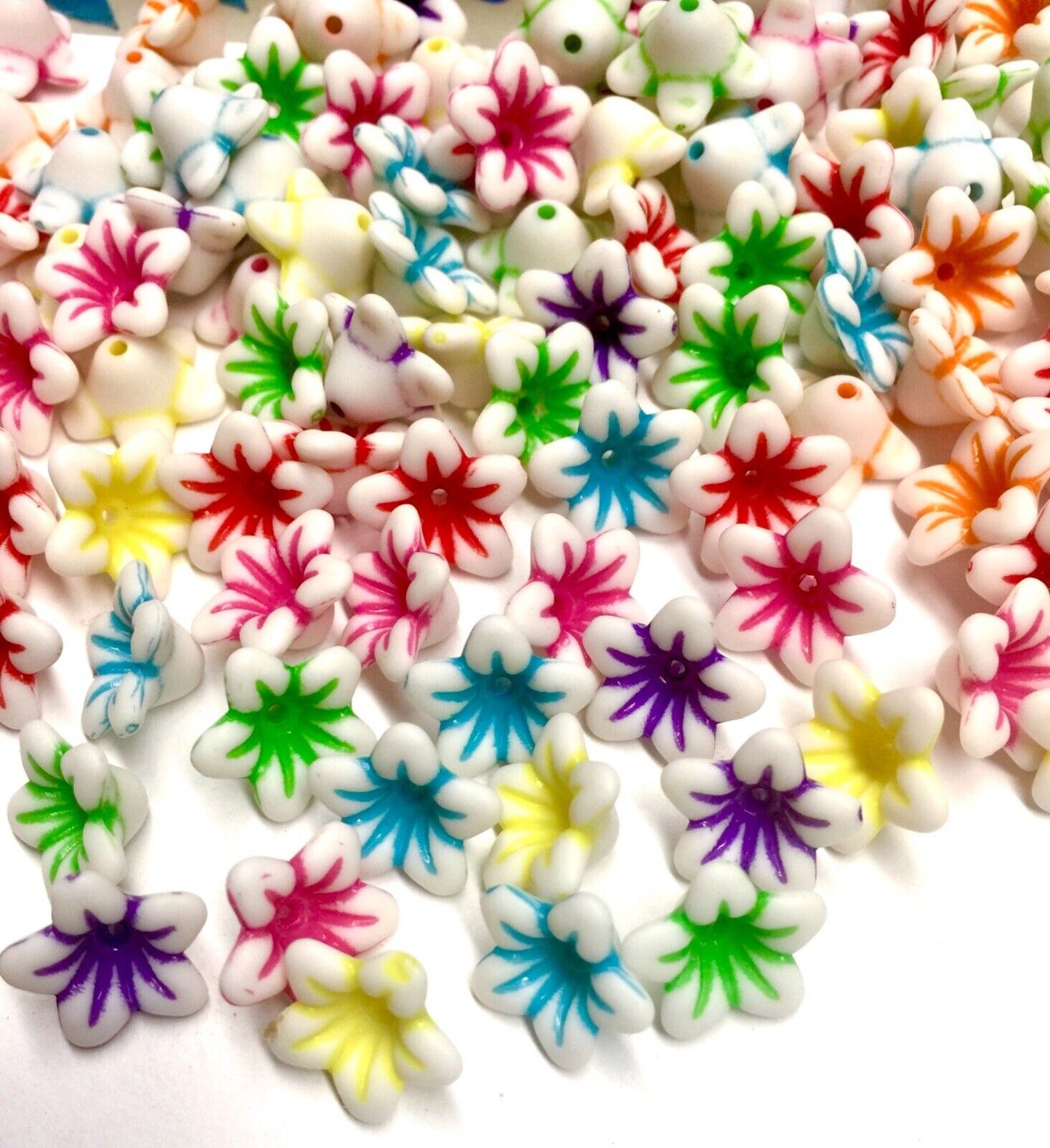 100 pcs Flowers and Butterfly Acrylic Charm and Beads - Pick Your Design