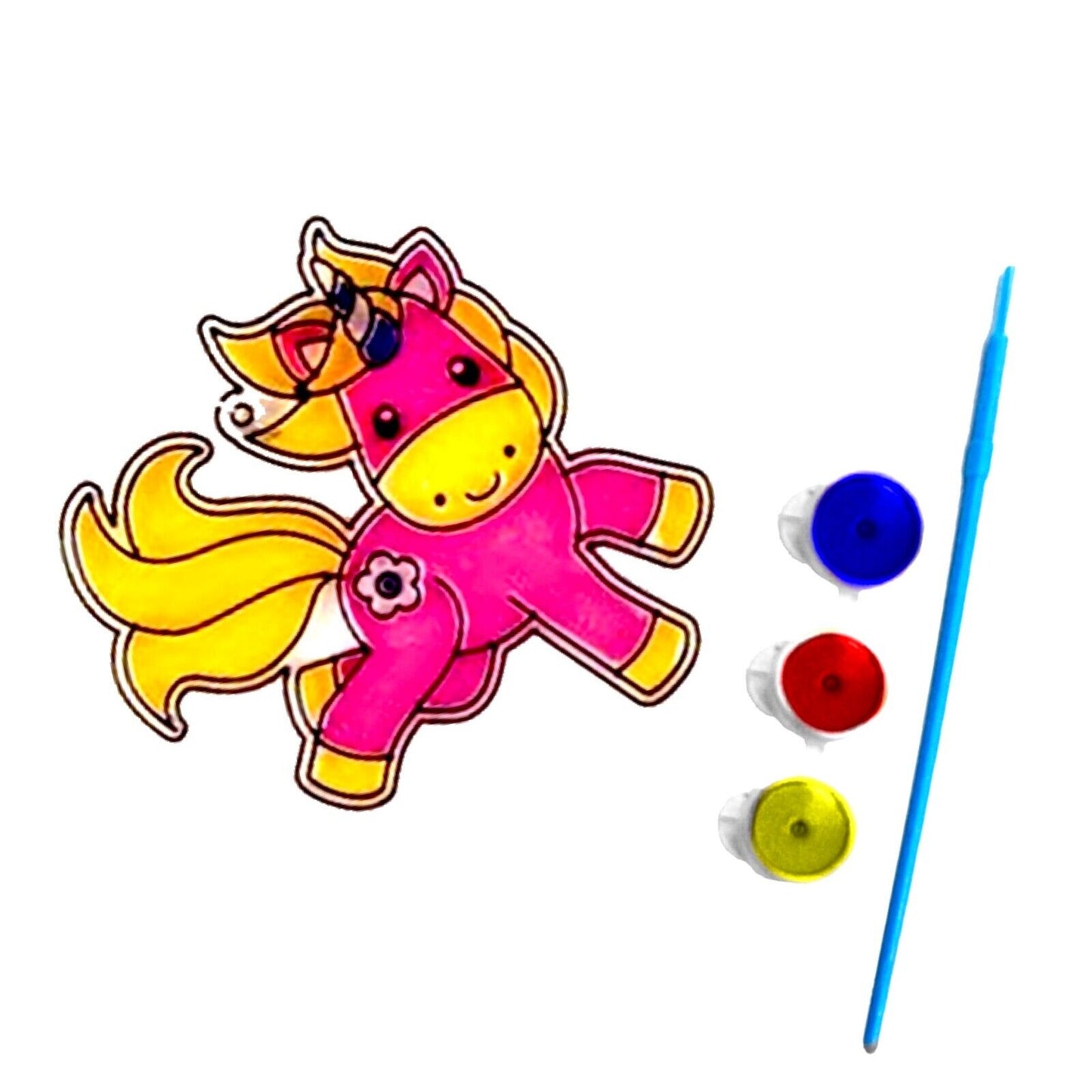 1x Cute Animals or Mythical Creatures Paint Your Own Suncatcher DIY Kit