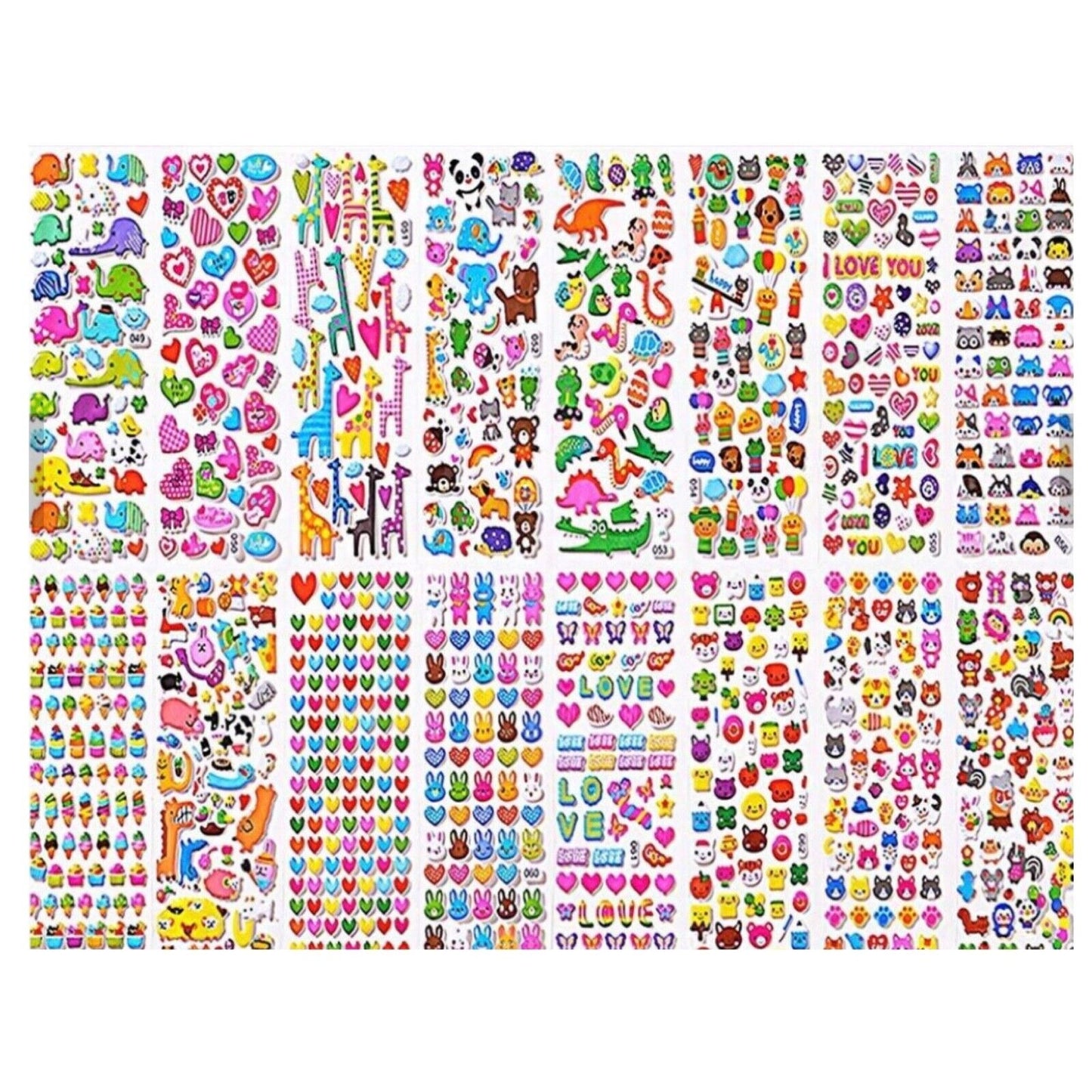 6x Sheet Multi Design 3D Puffy Sticker - Choose Between Boys or Girls Theme