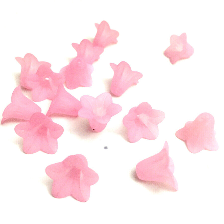 30x Large Frosted or Opaque Acrylic Flower Bead Caps 17x12mm - Pick Your Colour