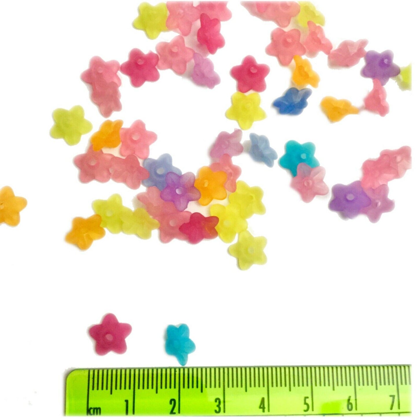100x Frosted Acrylic Flower Bead Caps 6mm or 8mm - Choose Your Design