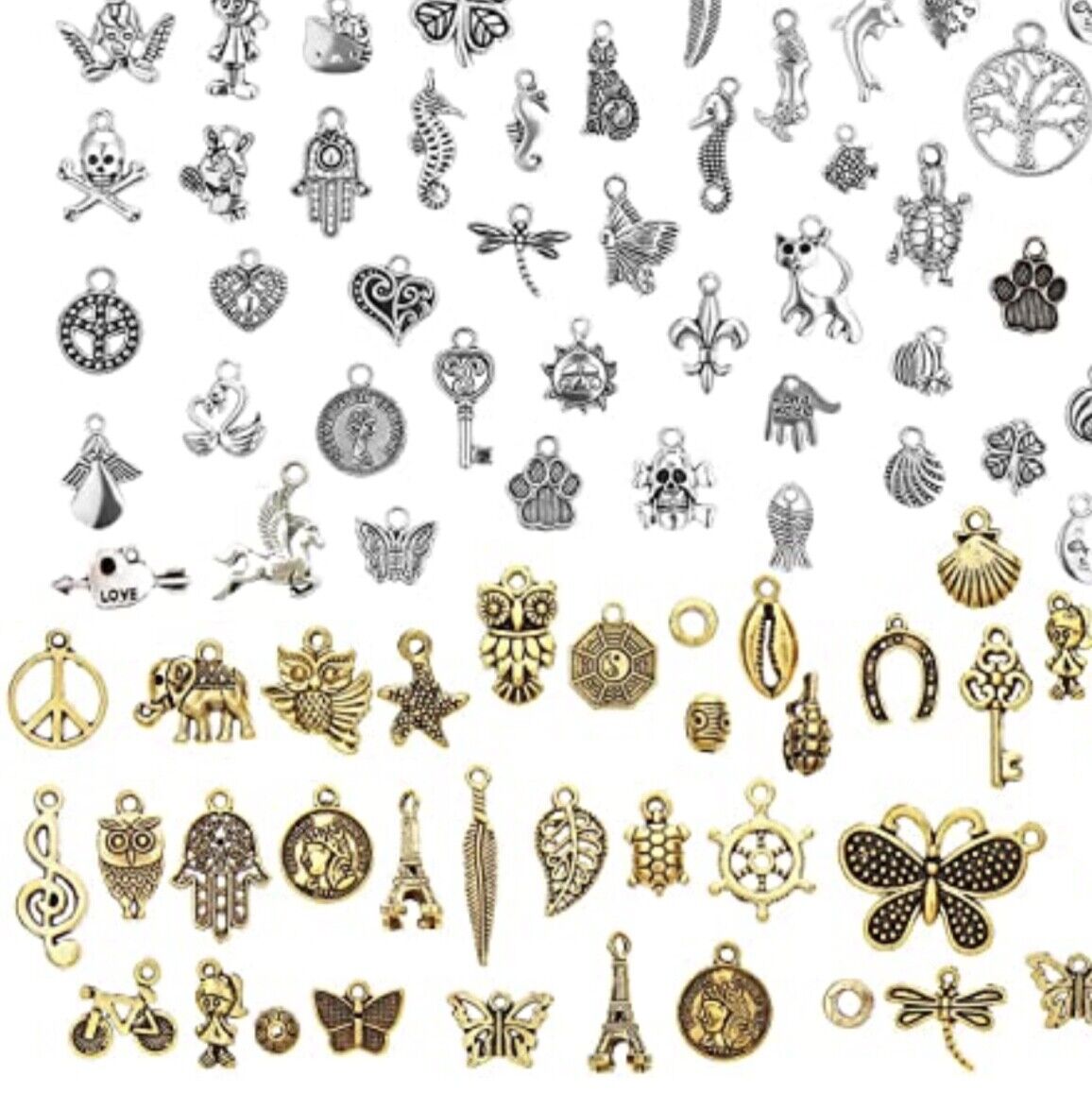 30x Mix Random Design Antique Tibetan Style Metal Charms & Pendants