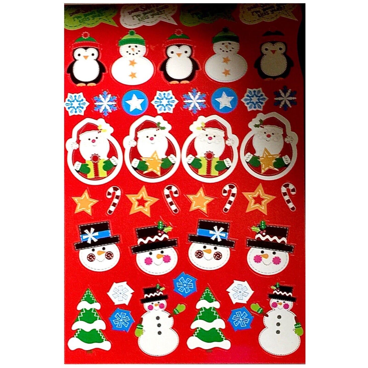 6x Sheet Christmas Holiday Die-Cut Sticker Book - Choose Your Design