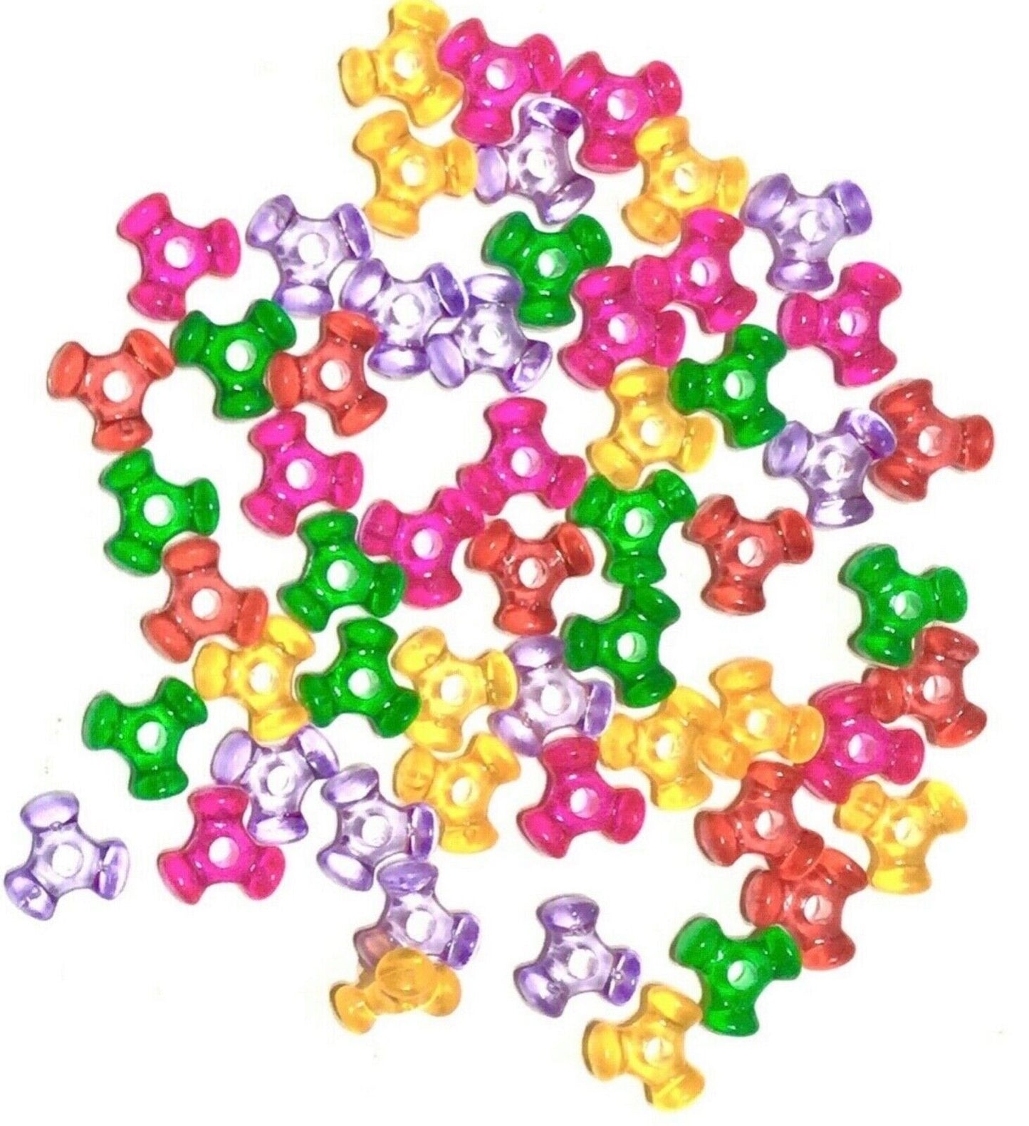 200x Mix Coloured 10MM Tri Beads - Pick Your Colour
