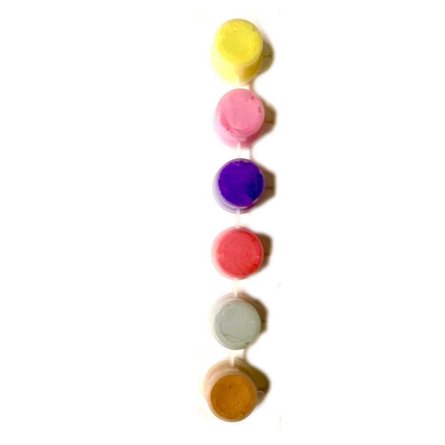 1x Set of 6 Mini Acrylic Paint Pots with Brush - 9 Colour Sets to Choose