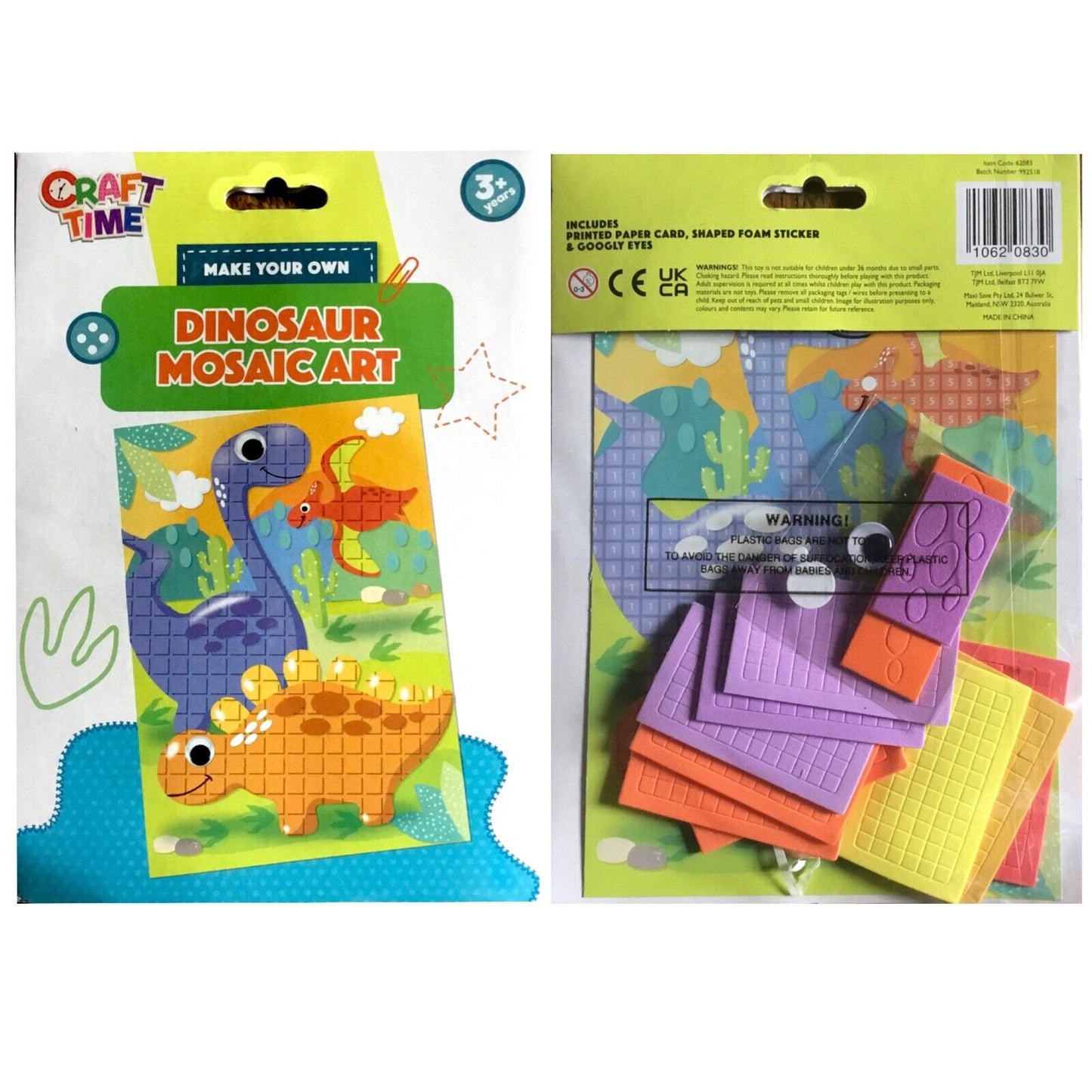 1x Craft Time Sticker Mosaic Picture Craft Kit - Choose Your Design
