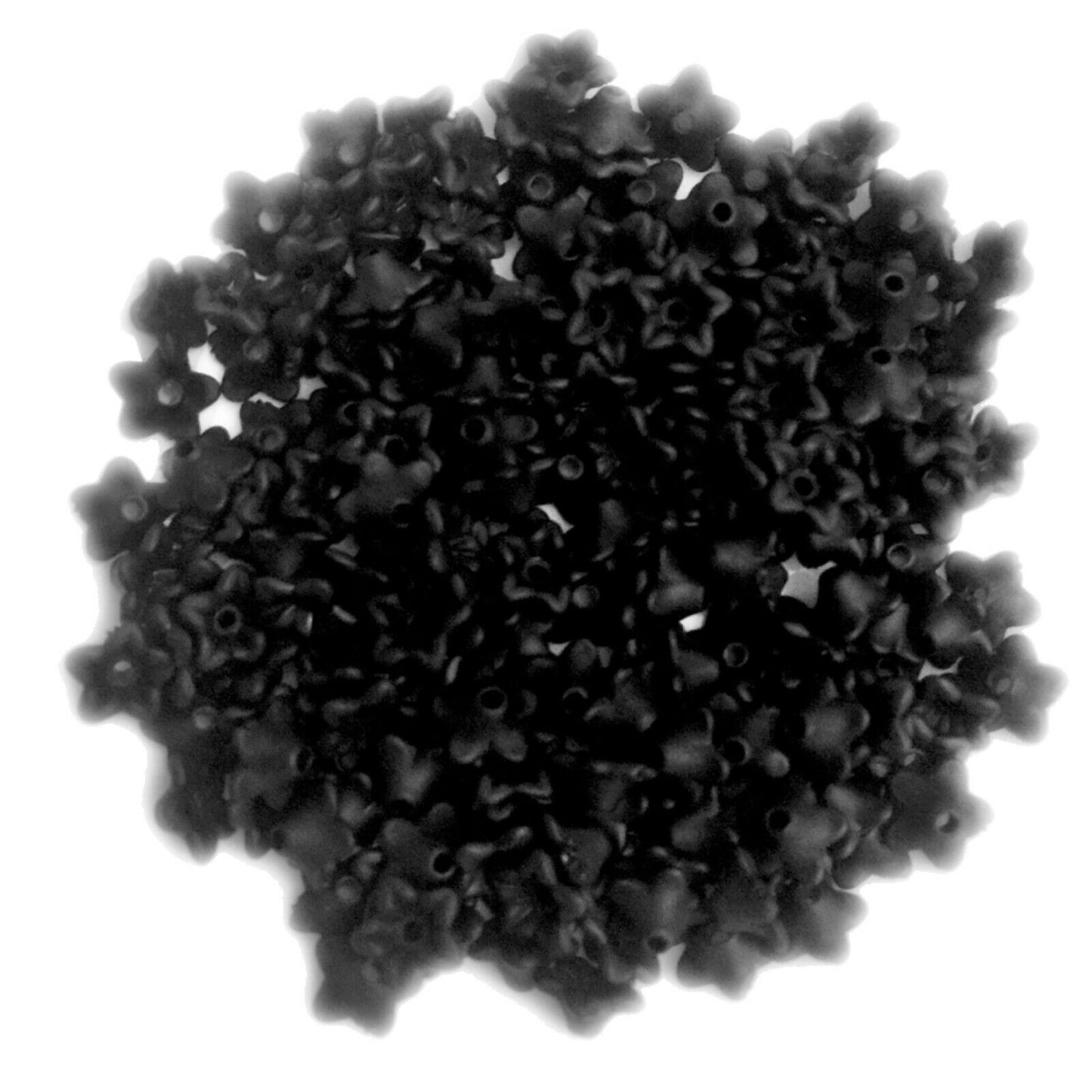 100x Frosted Acrylic Flower Bead Caps 6mm or 8mm - Choose Your Design