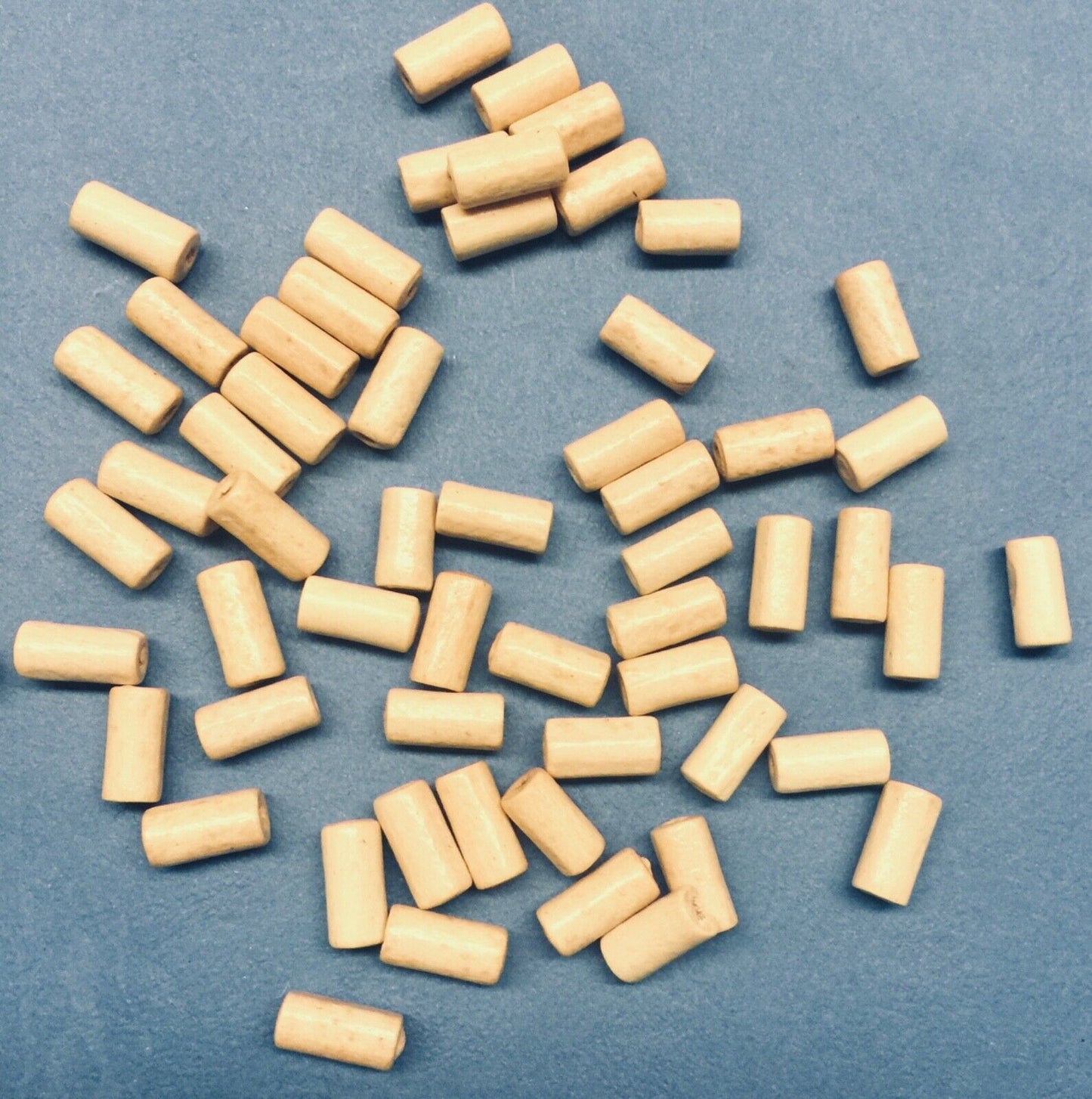 100x Wooden 12mmx5mm Tube Beads - Choose Your Colour