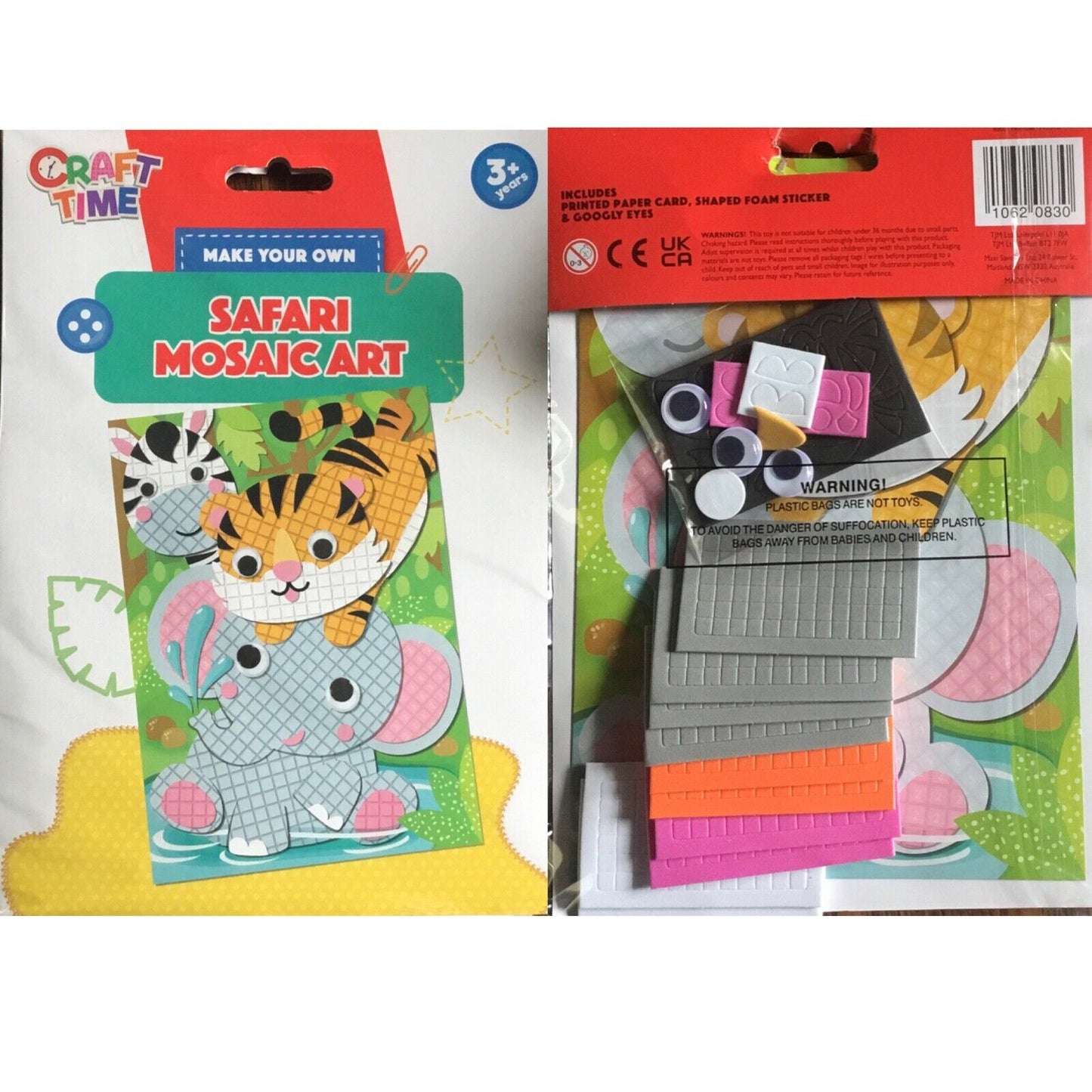 1x Craft Time Sticker Mosaic Picture Craft Kit - Choose Your Design