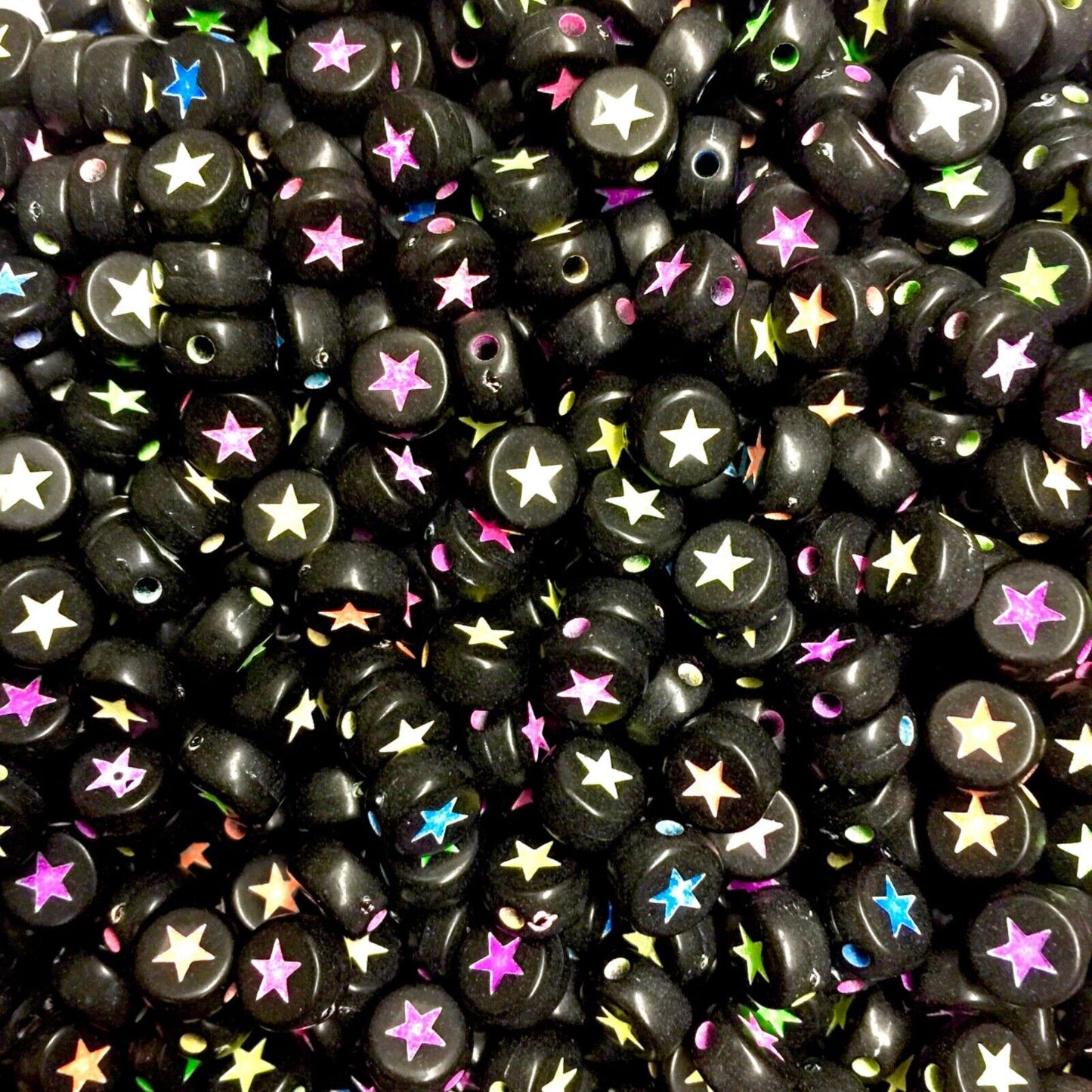 100x Mix Coloured Star Shaped Beads - Pick Your Style